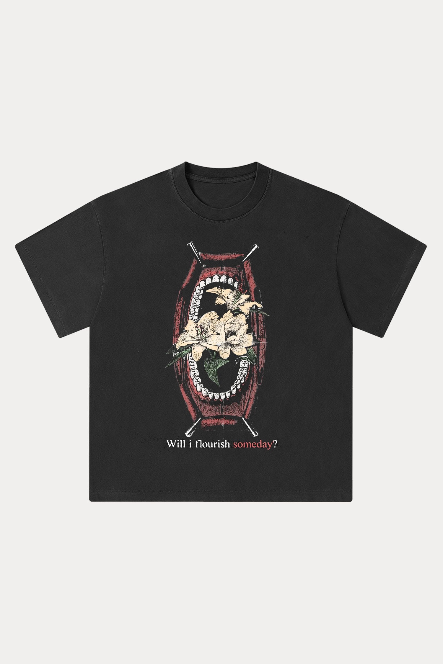 Evilnova Flourish Washed Streetwear T-Shirt-Evilnova