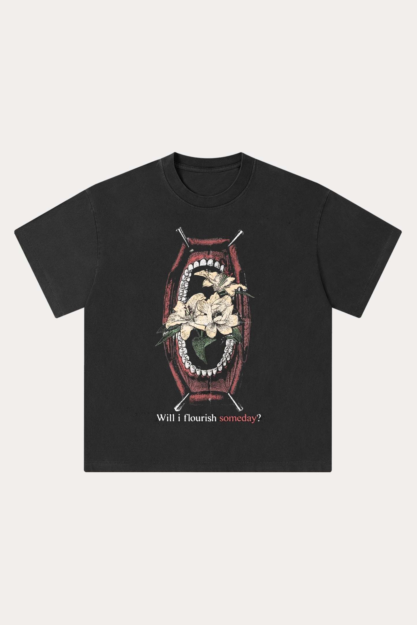 Evilnova Flourish Washed Streetwear T-Shirt-Evilnova