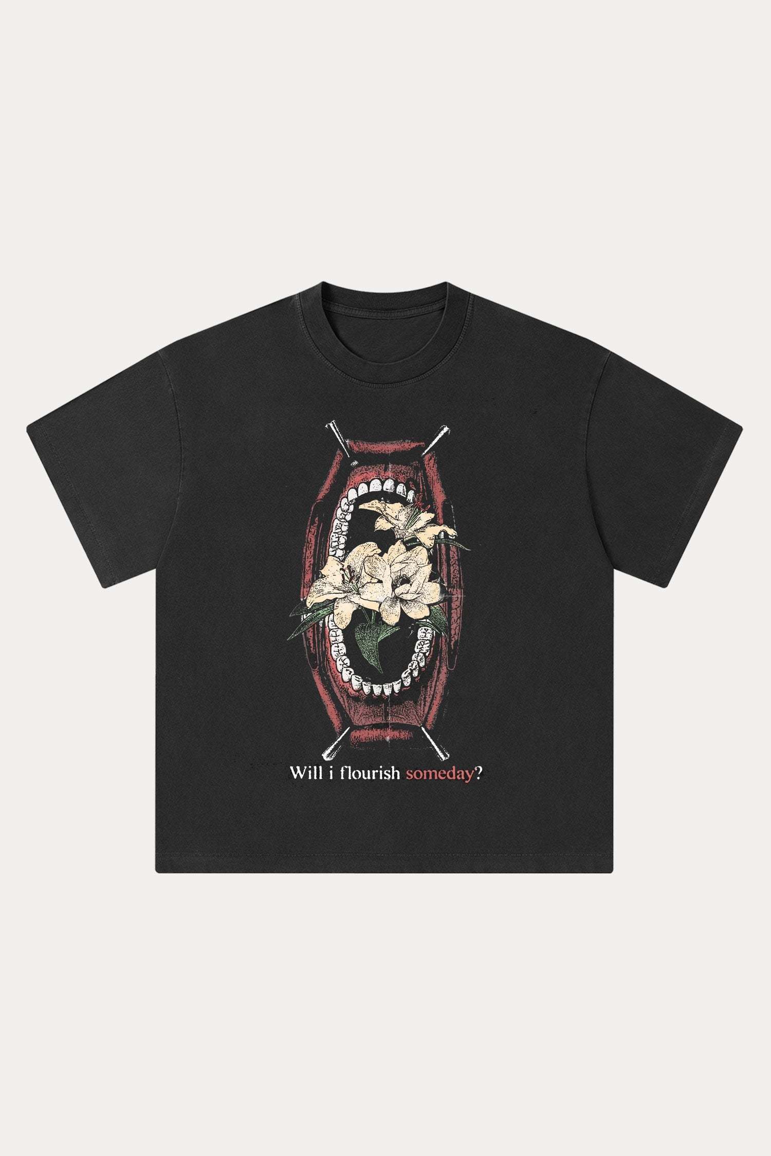 Evilnova Flourish Washed Streetwear T-Shirt-Evilnova