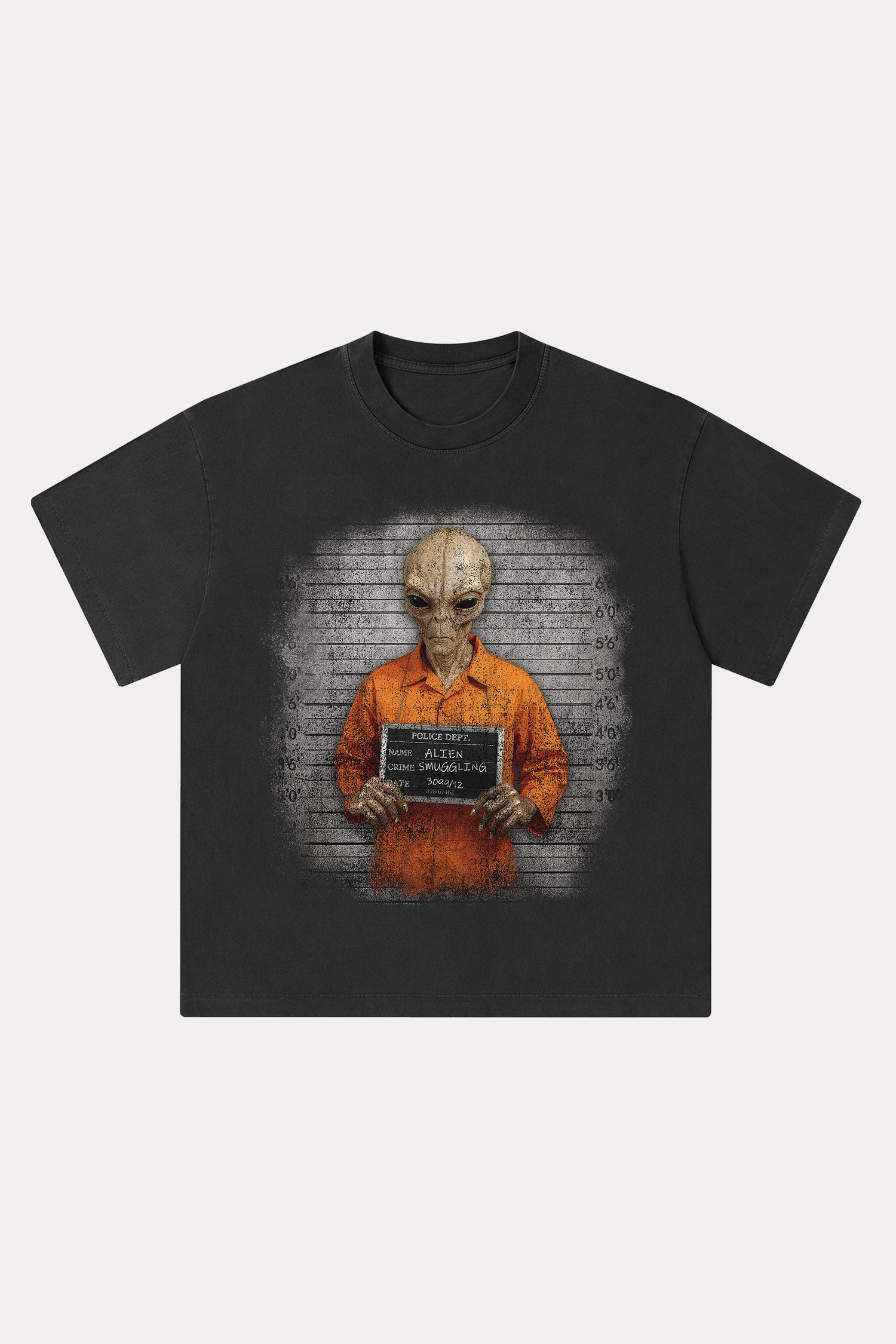 Evilnova Crime Washed Streetwear T-Shirt-Evilnova
