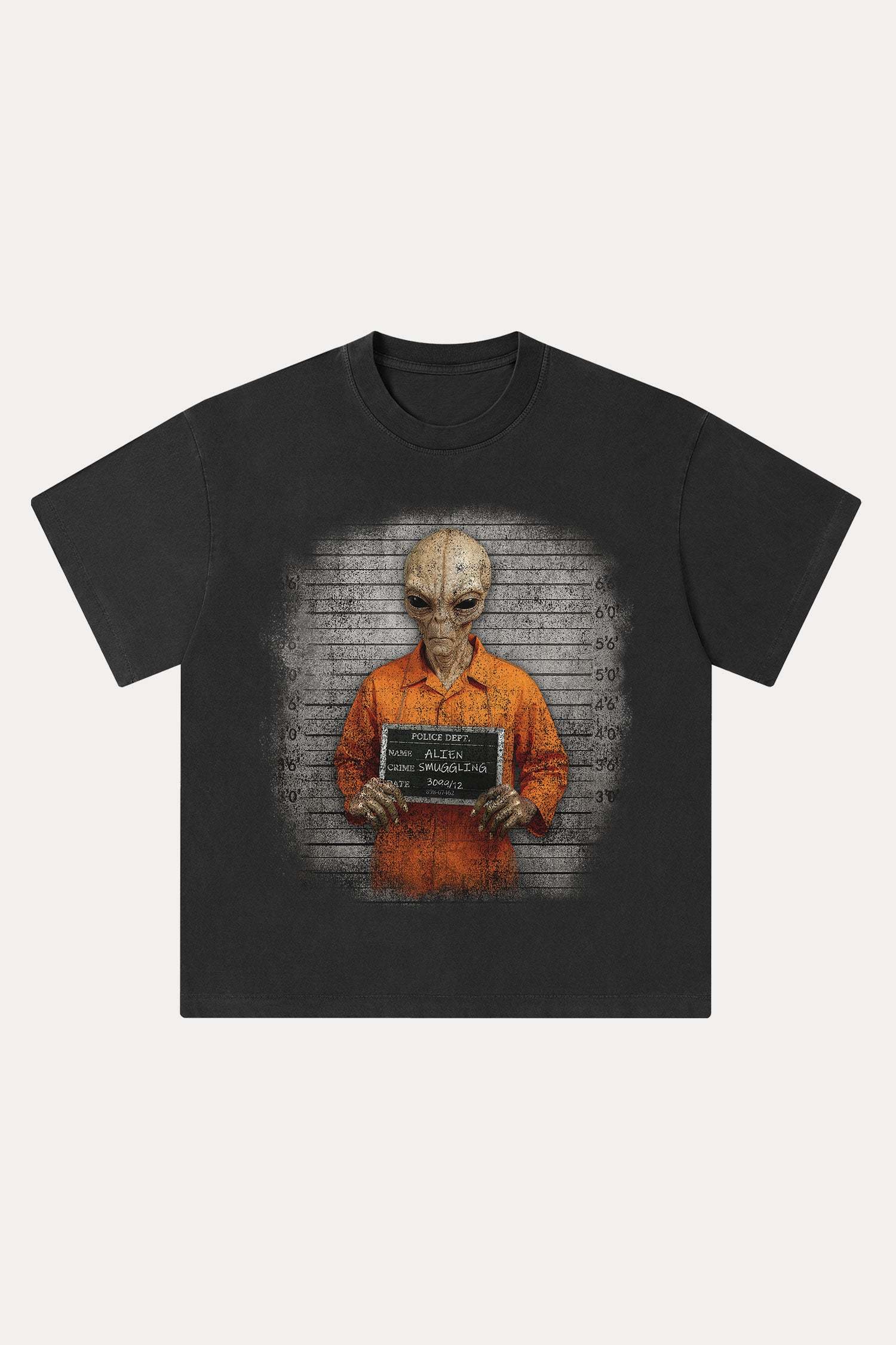 Evilnova Crime Washed Streetwear T-Shirt-Evilnova