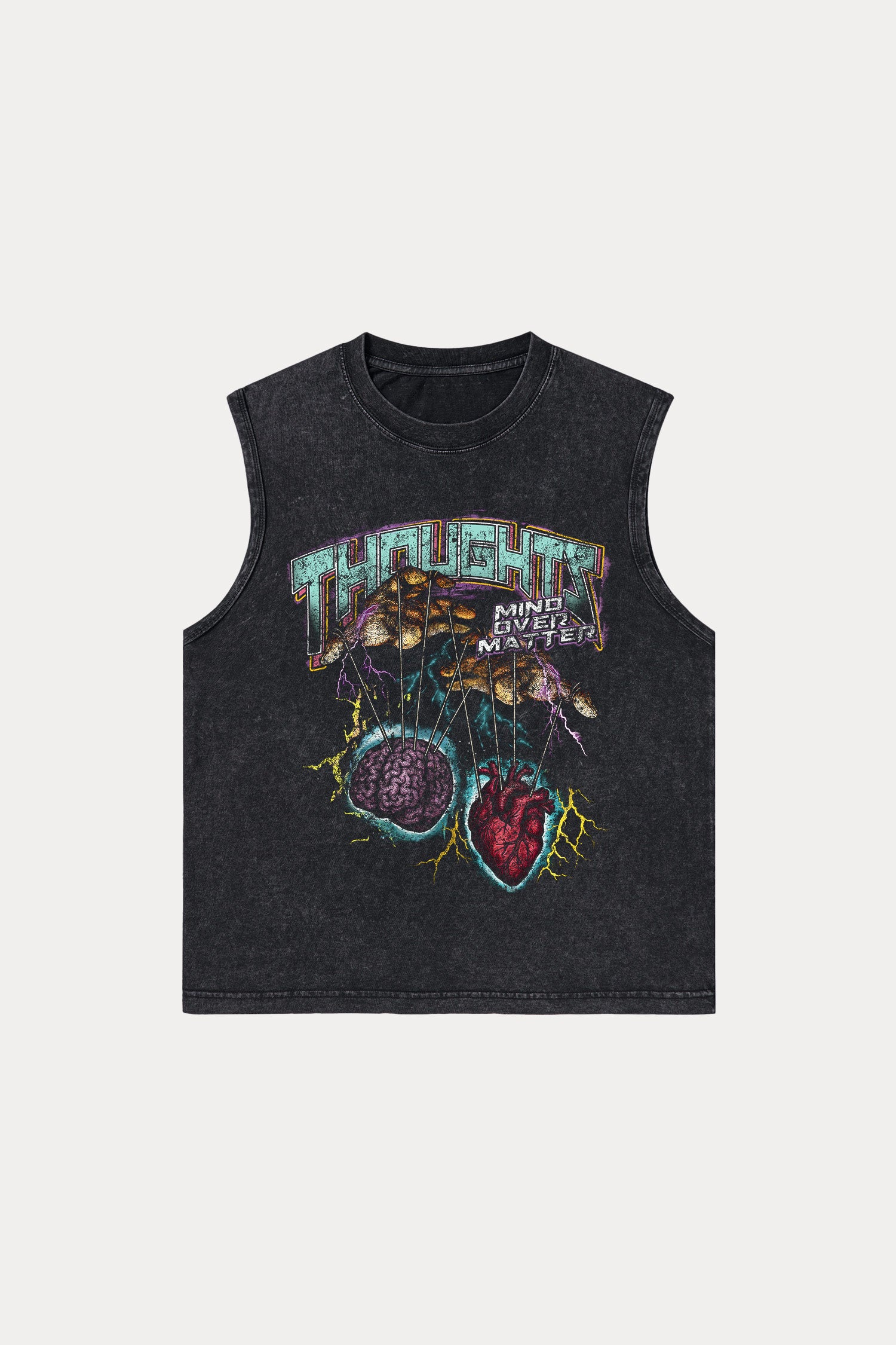 Evilnova Thoughts Washed Tank Top-Evilnova