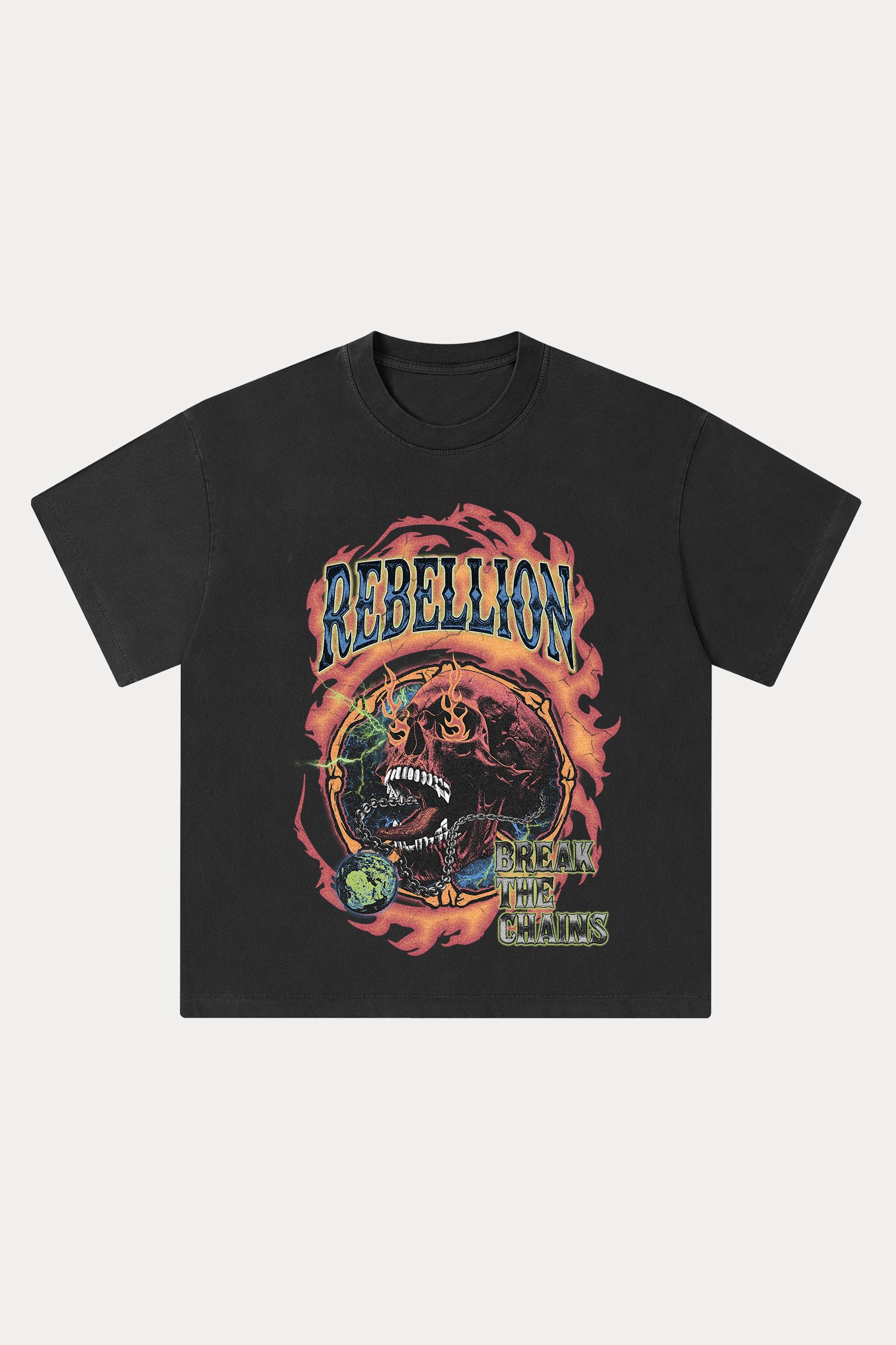 Evilnova Rebellion Washed Streetwear T-Shirt-Evilnova