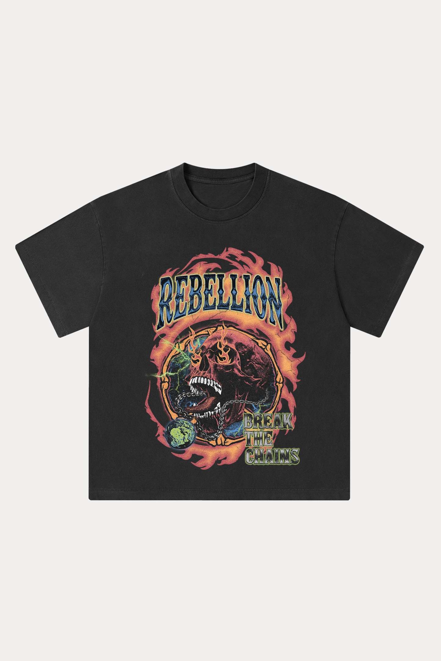 Evilnova Rebellion Washed Streetwear T-Shirt-Evilnova