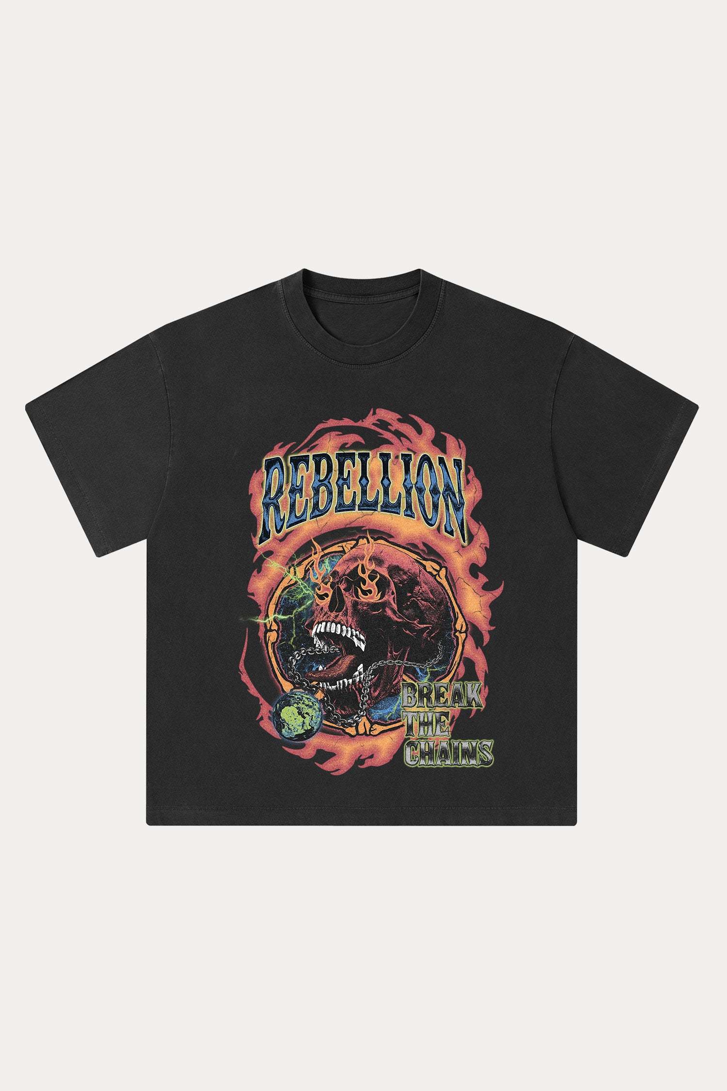 Evilnova Rebellion Washed Streetwear T-Shirt-Evilnova