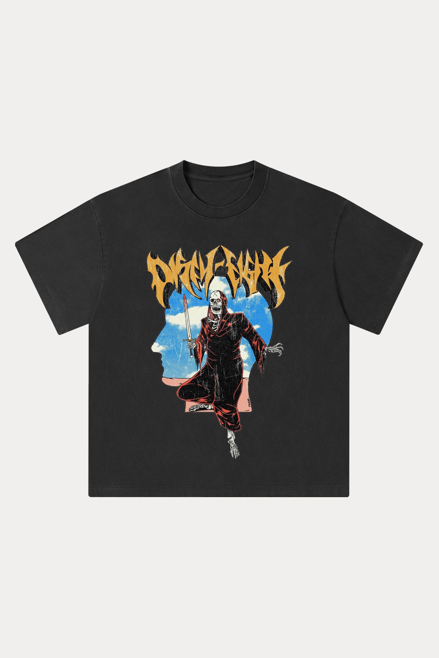 Evilnova Death Grip Washed Streetwear T-Shirt-Evilnova