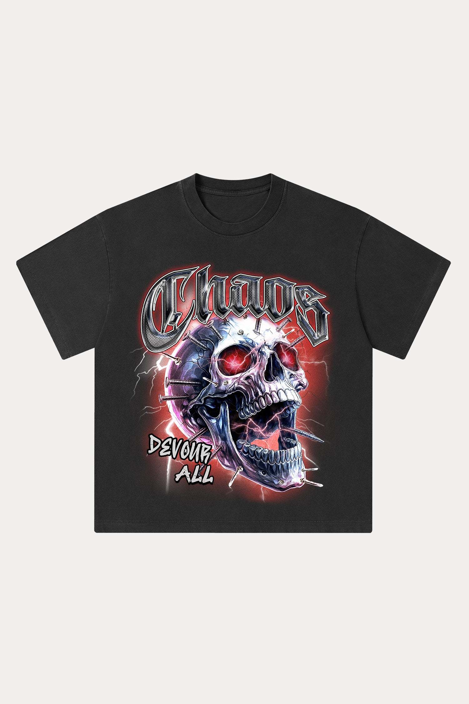 Evilnova Choas Washed Streetwear T-Shirt-Evilnova