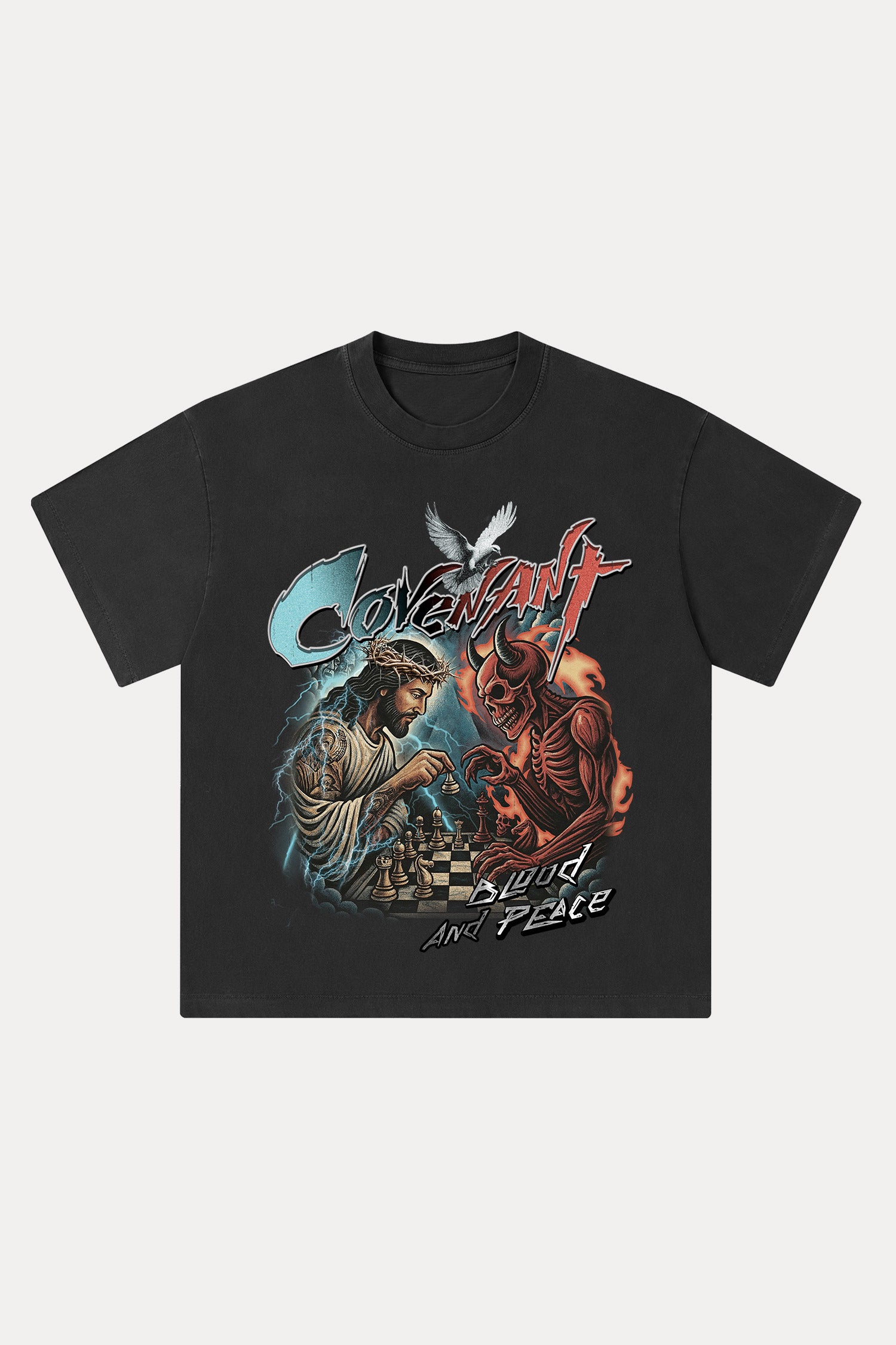 Evilnova Covenent Washed Streetwear T-Shirt-Evilnova