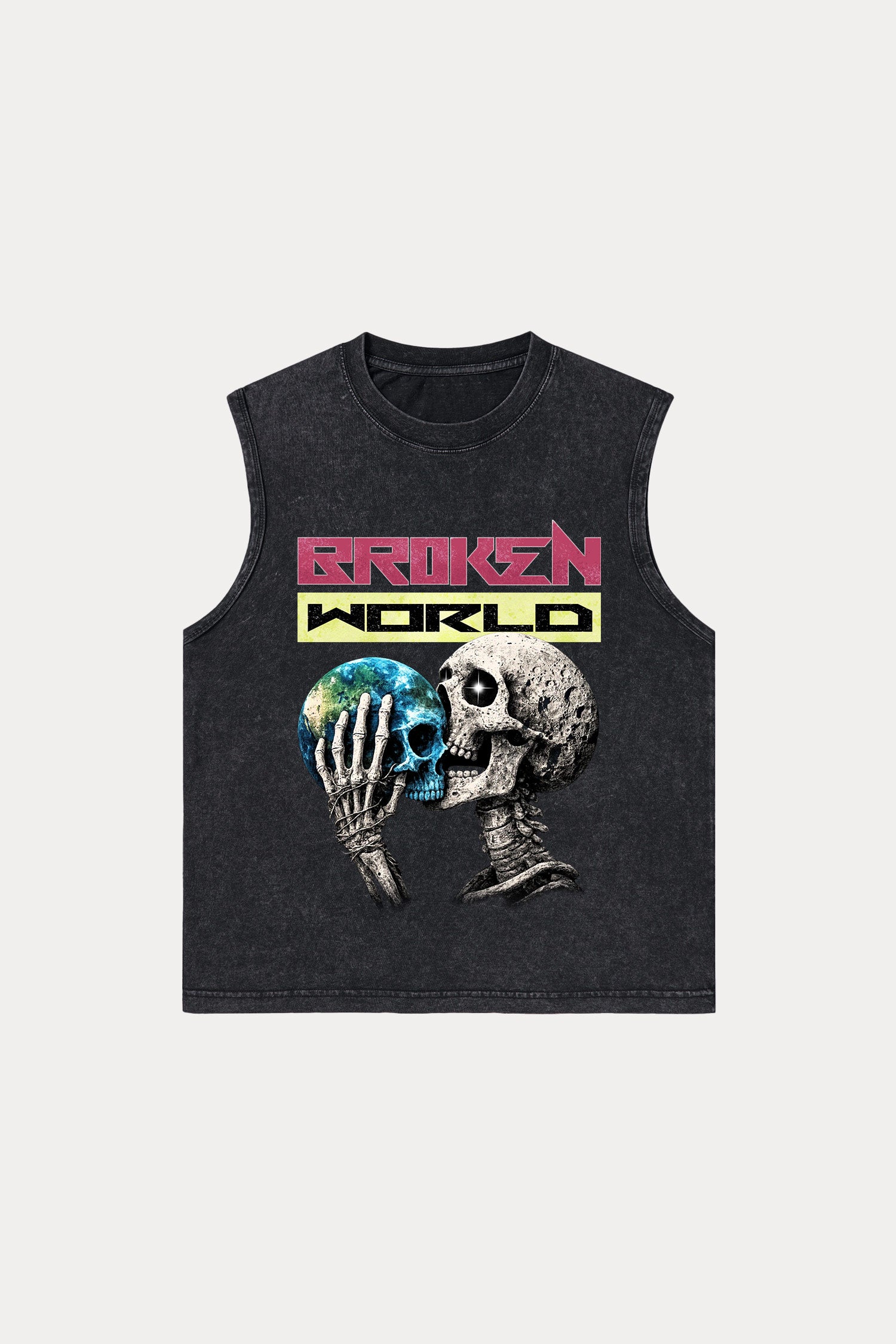 Evilnova Broken World Washed Tank Top-Evilnova