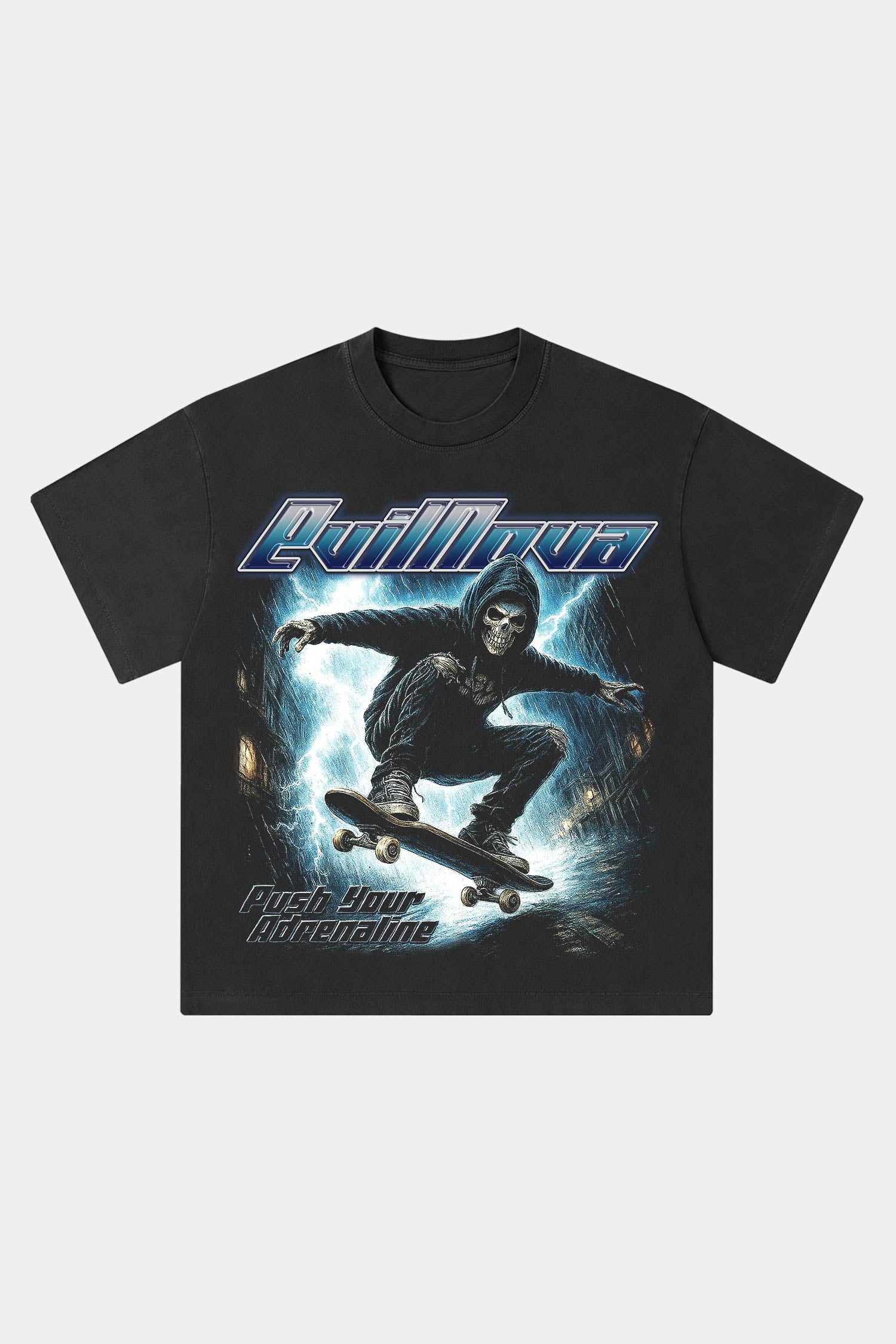 Evilnova Adrenaline Washed Streetwear T-Shirt-Evilnova