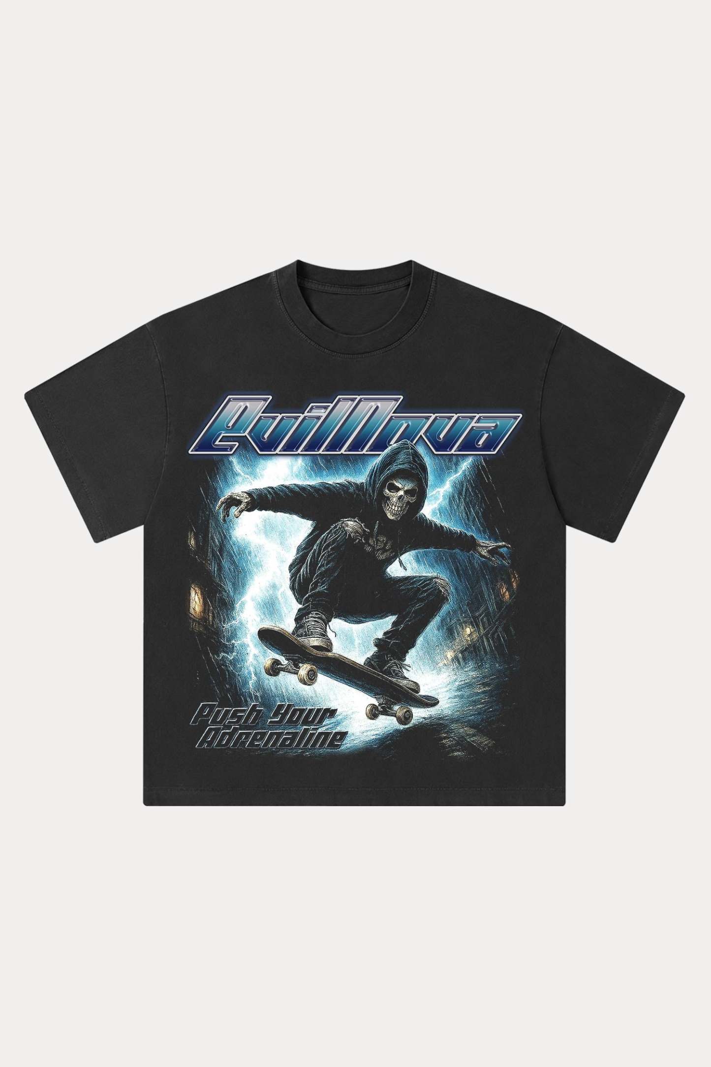 Evilnova Adrenaline Washed Streetwear T-Shirt-Evilnova