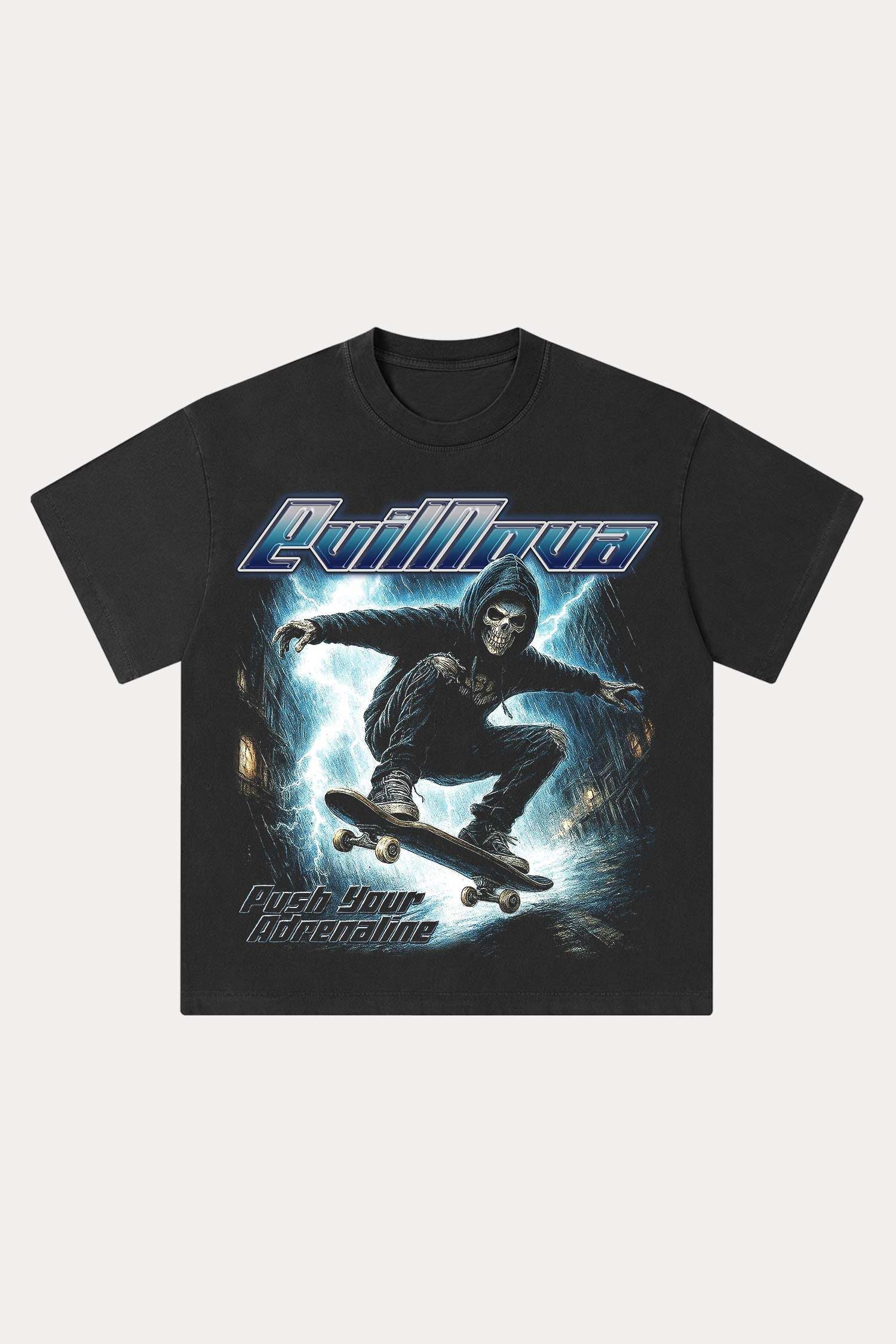 Evilnova Adrenaline Washed Streetwear T-Shirt-Evilnova