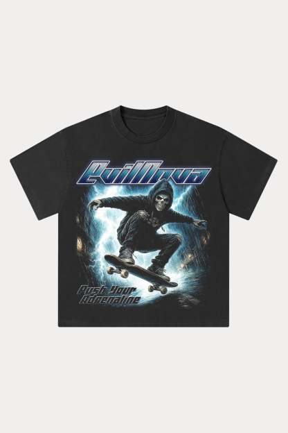 Evilnova Adrenaline Washed Streetwear T-Shirt-Evilnova