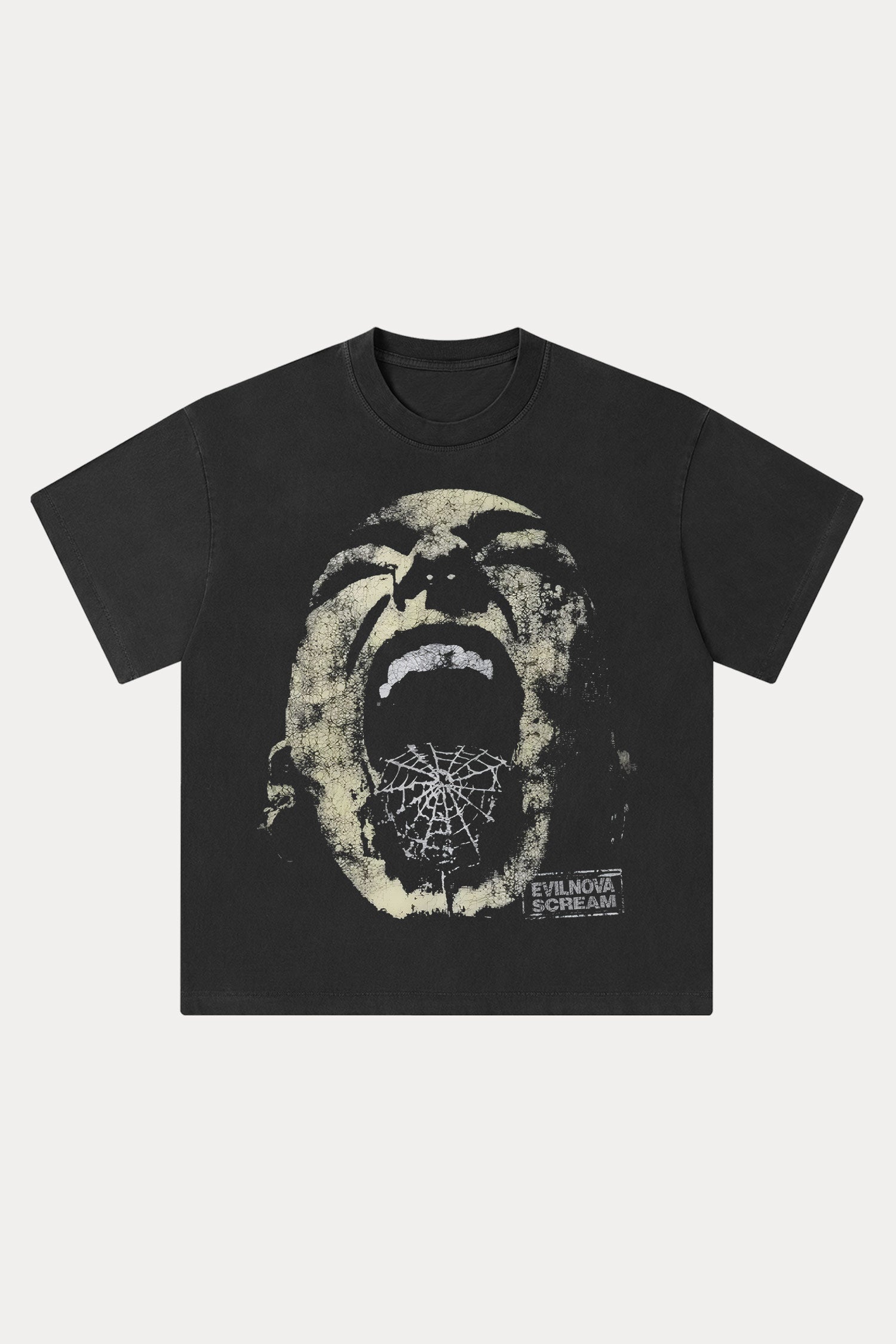 Evilnova Scream Washed Streetwear T-Shirt-Evilnova