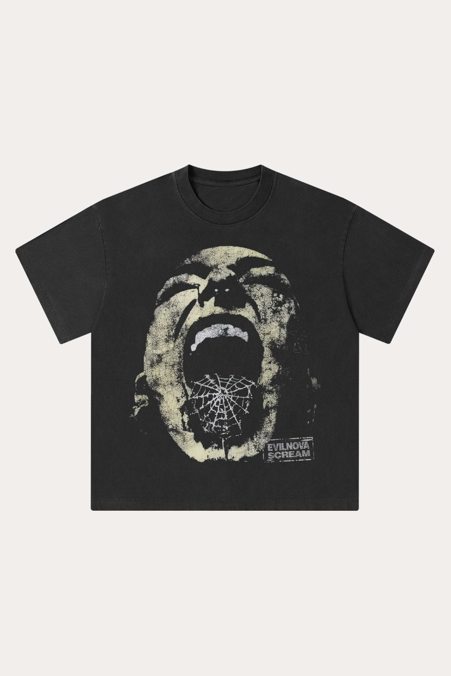 Evilnova Scream Washed Streetwear T-Shirt-Evilnova
