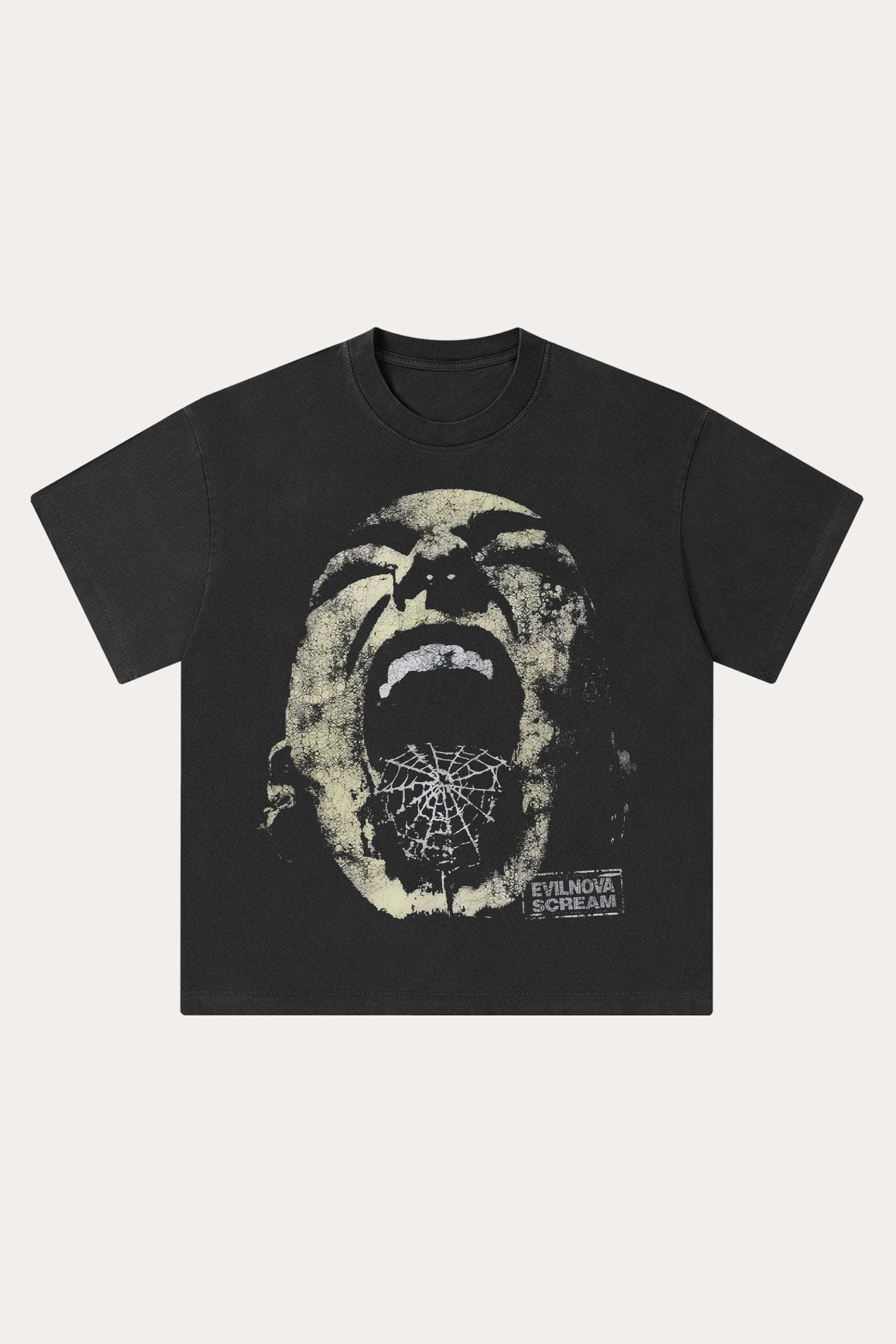 Evilnova Scream Washed Streetwear T-Shirt-Evilnova
