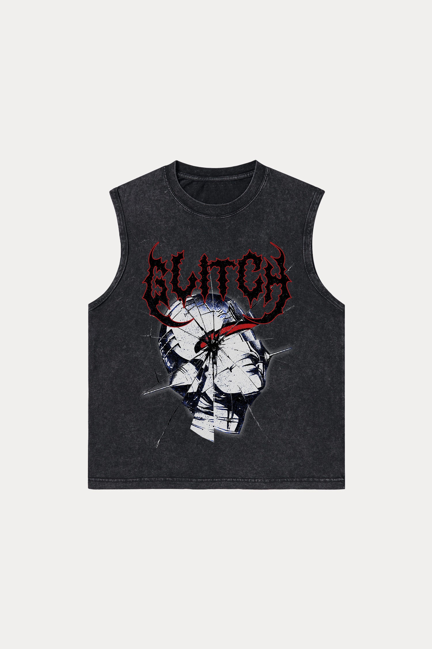 Evilnova Glitch Washed Tank Top-Evilnova