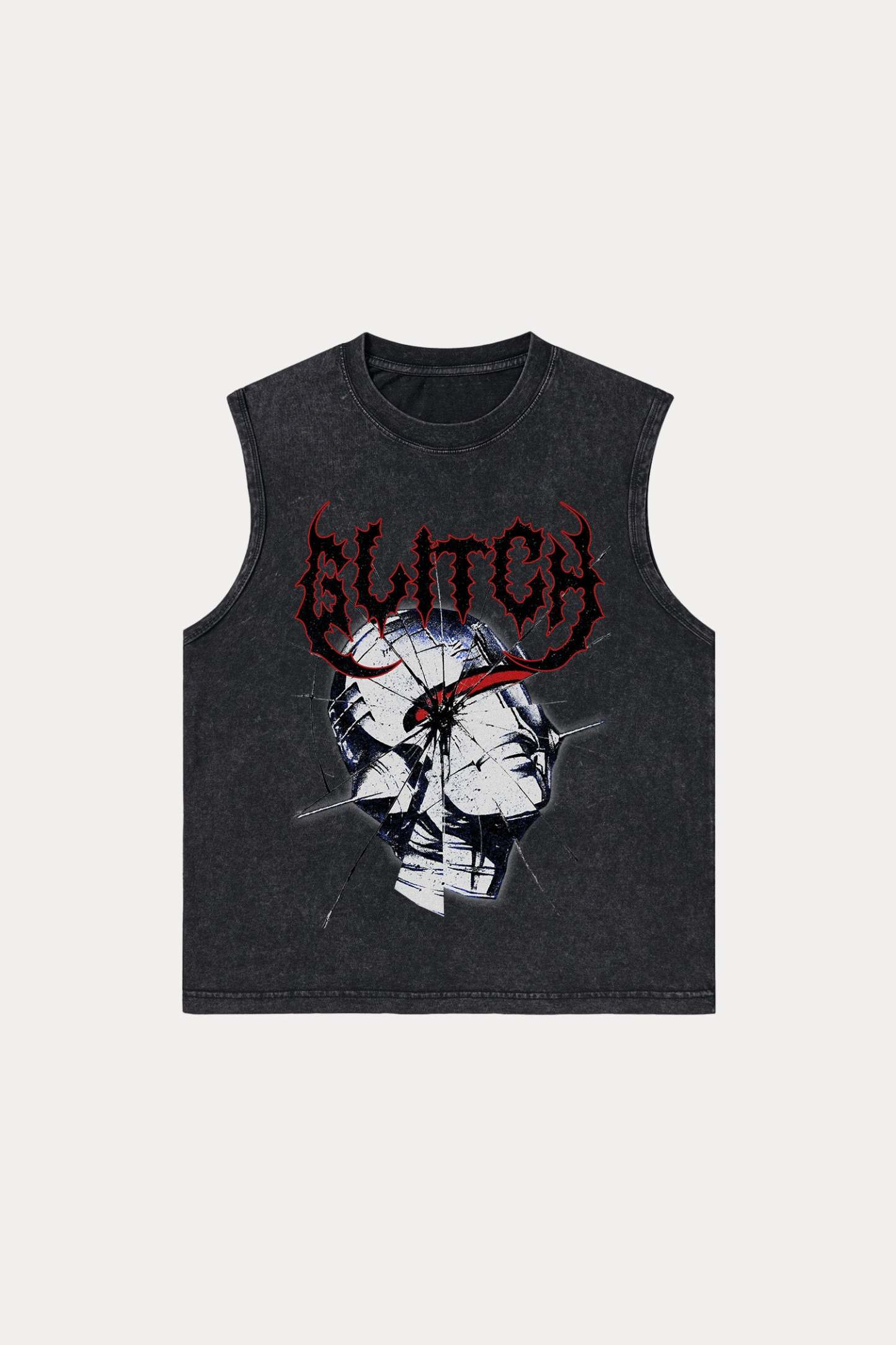 Evilnova Glitch Washed Tank Top-Evilnova
