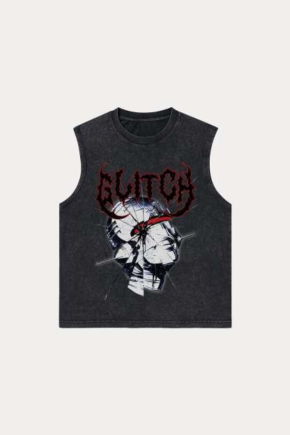 Evilnova Glitch Washed Tank Top-Evilnova
