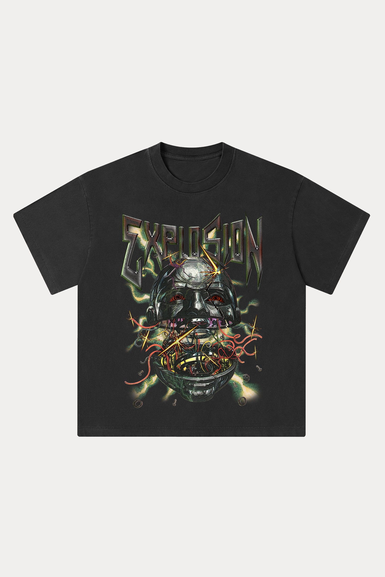 Evilnova Explosion Washed Streetwear T-Shirt-Evilnova