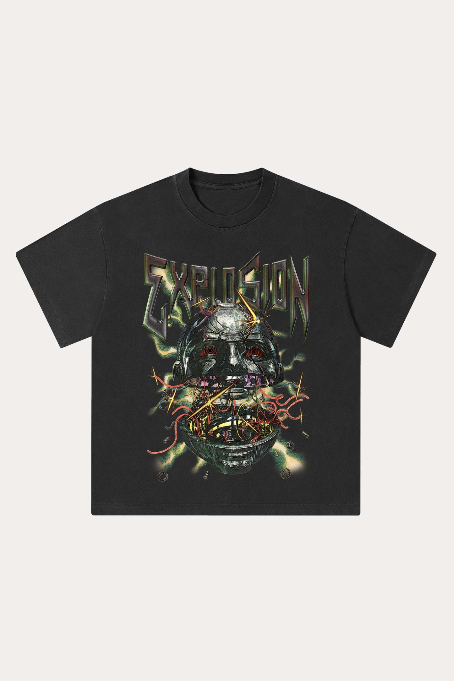 Evilnova Explosion Washed Streetwear T-Shirt-Evilnova