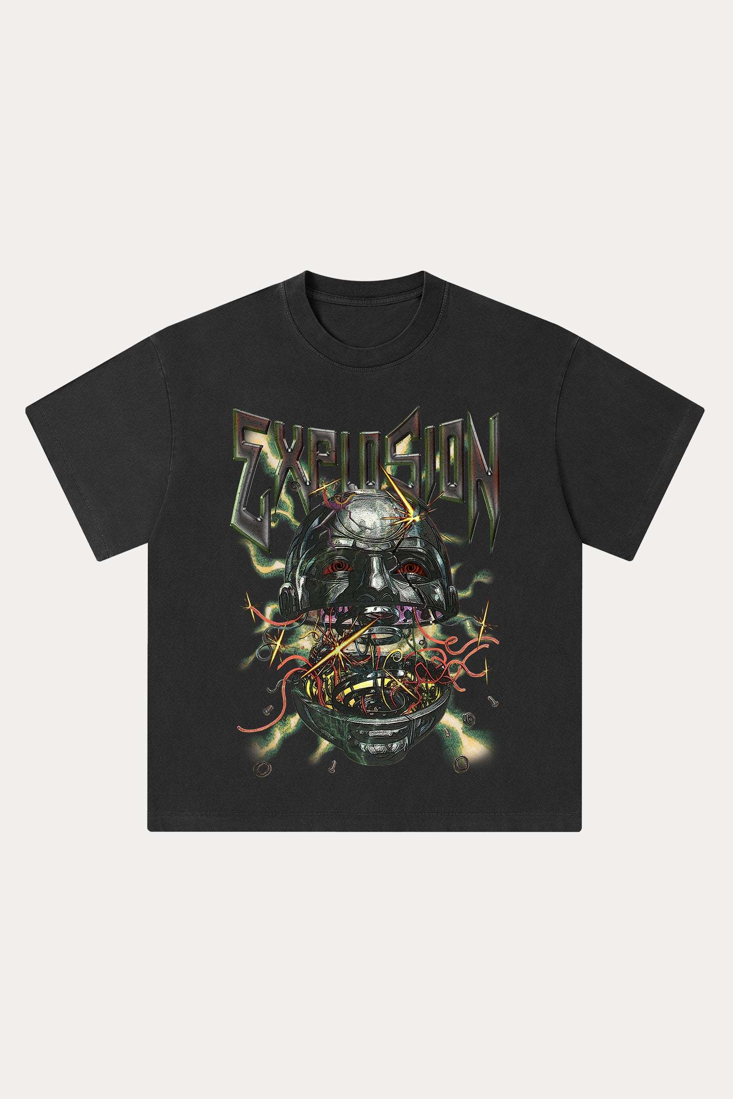 Evilnova Explosion Washed Streetwear T-Shirt-Evilnova