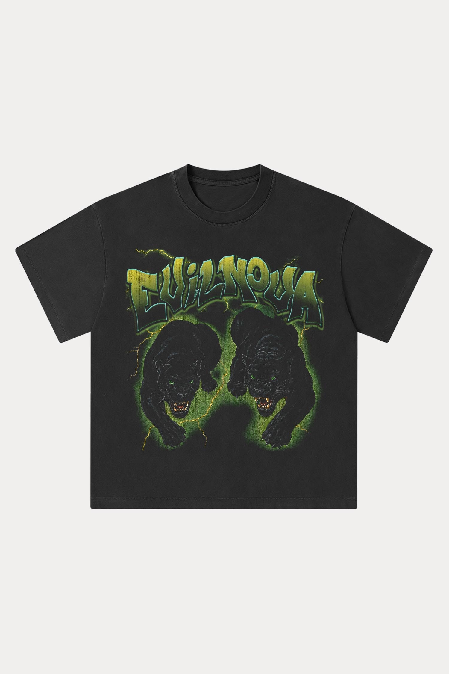 Evilnova Panthers Washed Streetwear T-Shirt-Evilnova