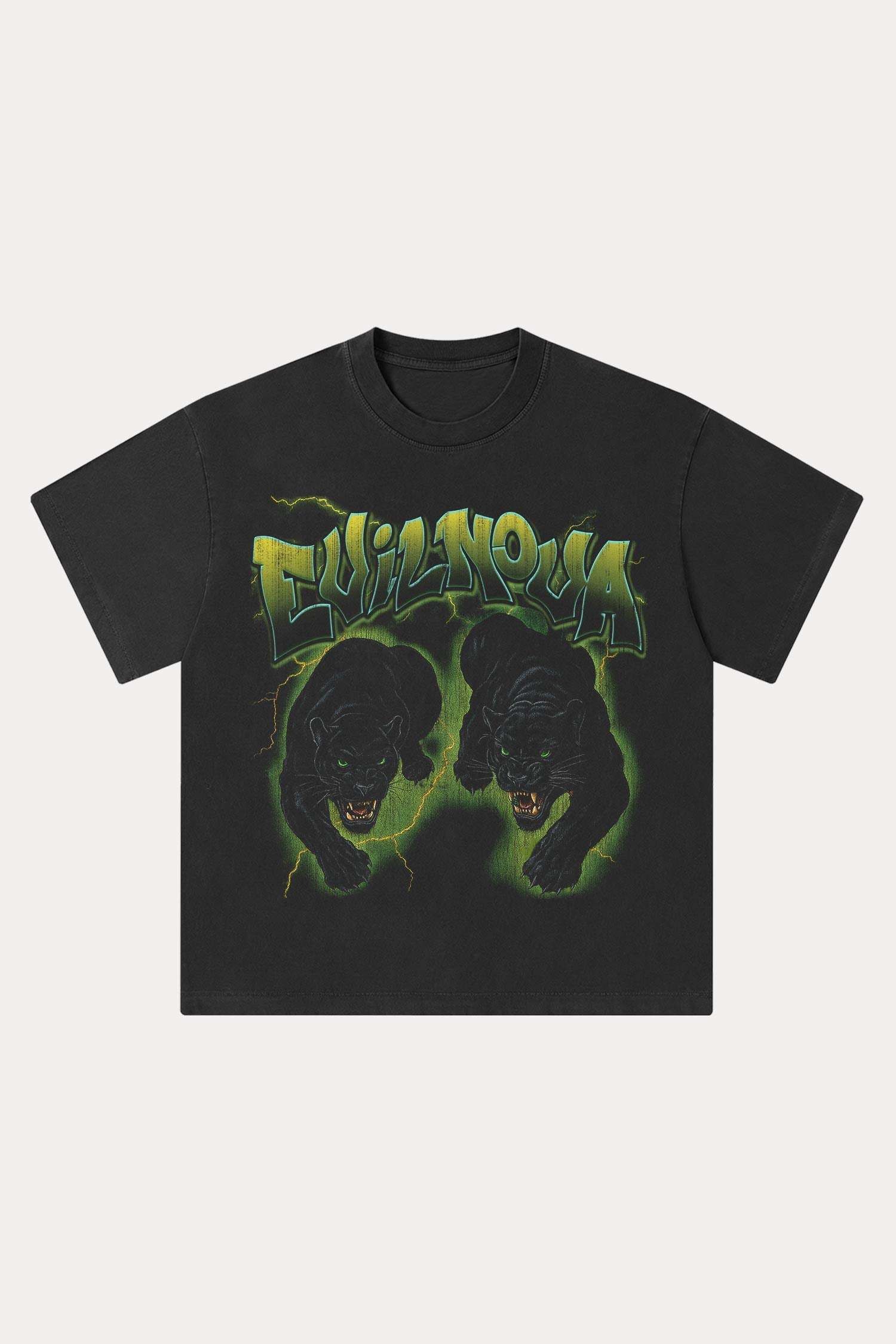 Evilnova Panthers Washed Streetwear T-Shirt-Evilnova