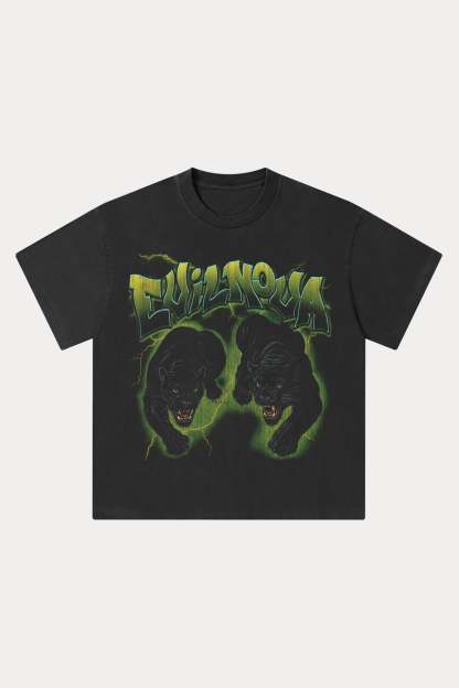 Evilnova Panthers Washed Streetwear T-Shirt-Evilnova