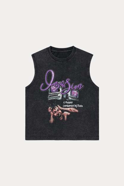 Evilnova Invasion Washed Tank Top-Evilnova