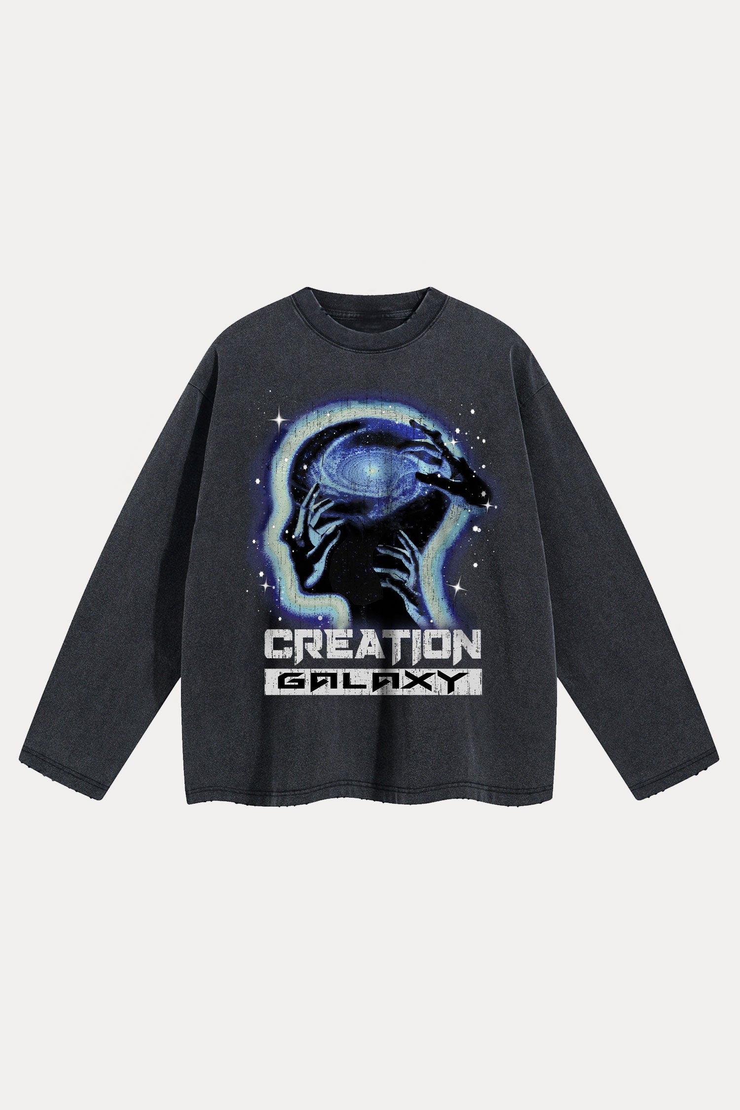 Evilnova Creation Distressed Washed Long Sleeve Tee-Evilnova