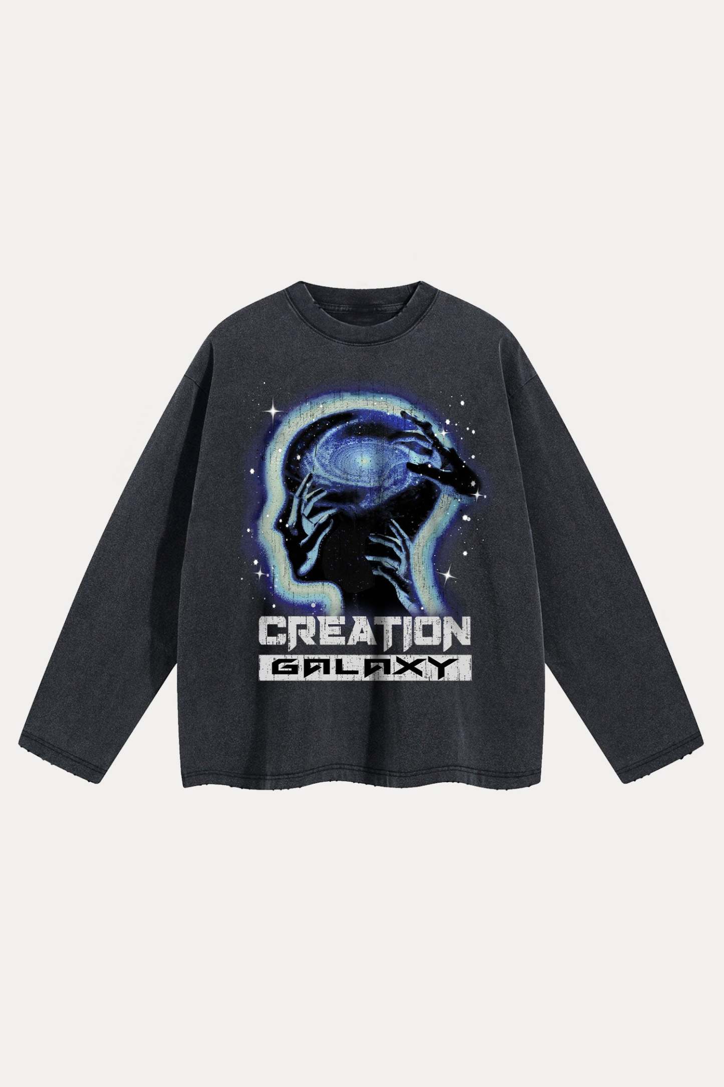 Evilnova Creation Distressed Washed Long Sleeve Tee-Evilnova