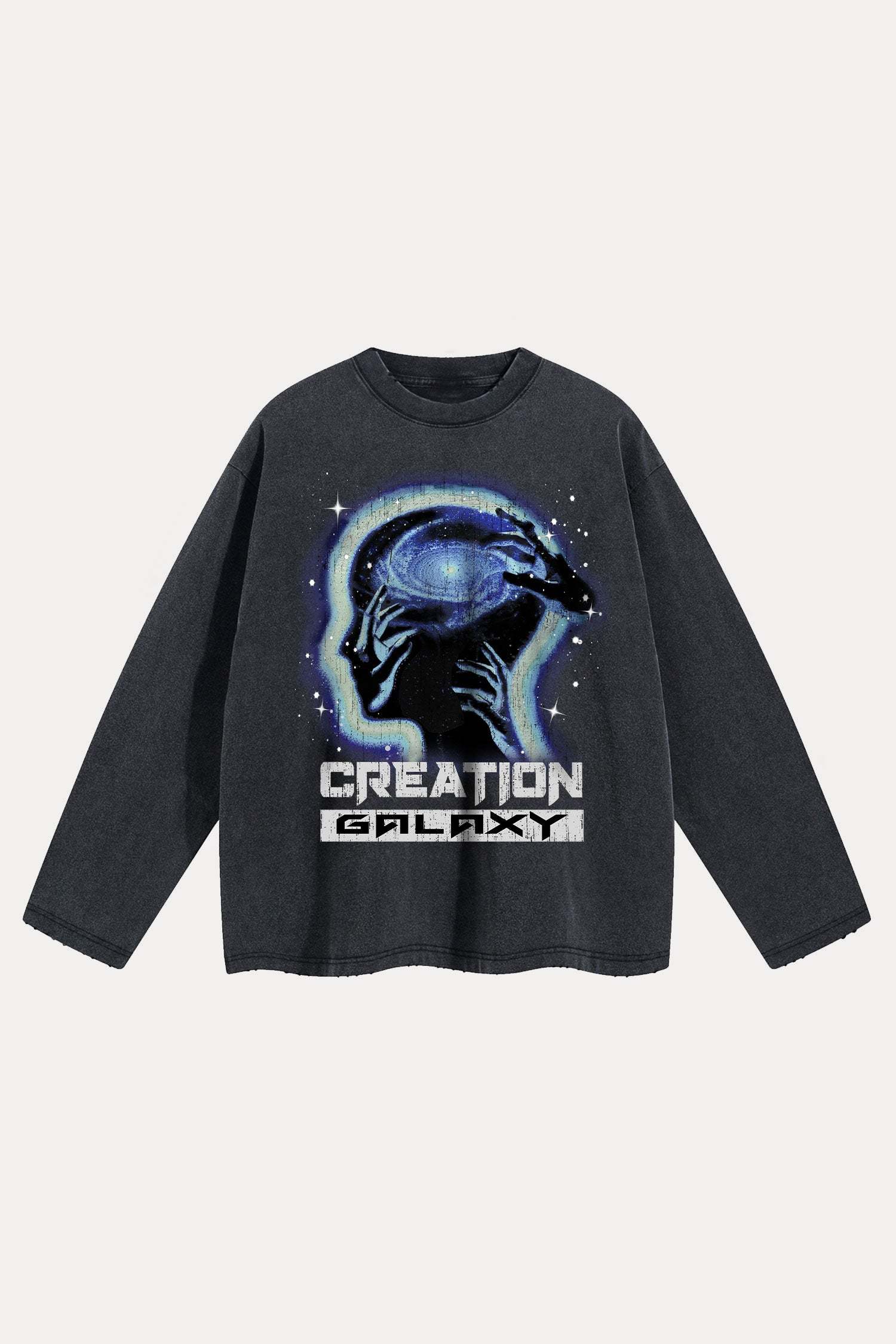 Evilnova Creation Distressed Washed Long Sleeve Tee-Evilnova