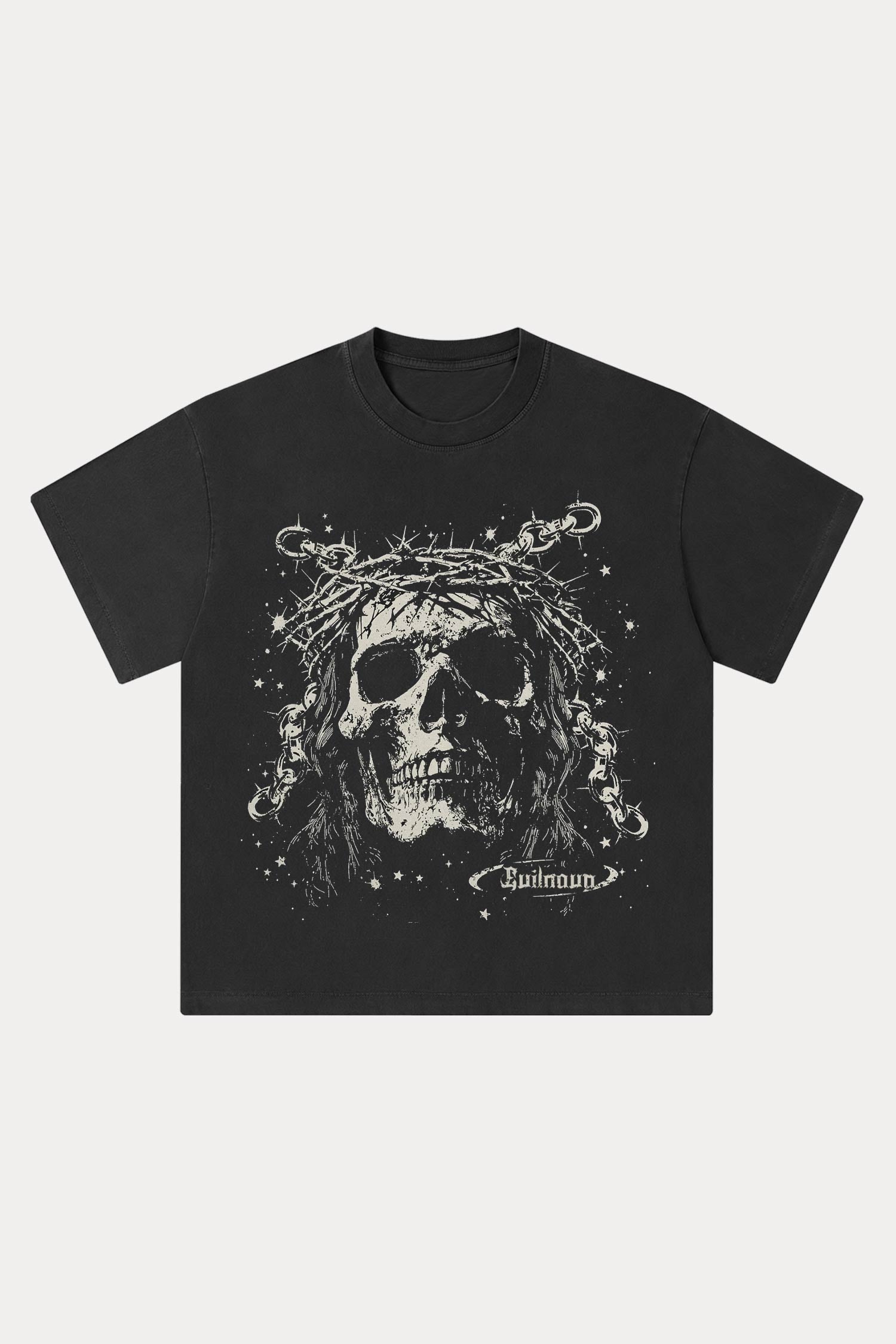 Evilnova Thorn Crown Washed Streetwear T-Shirt-Evilnova