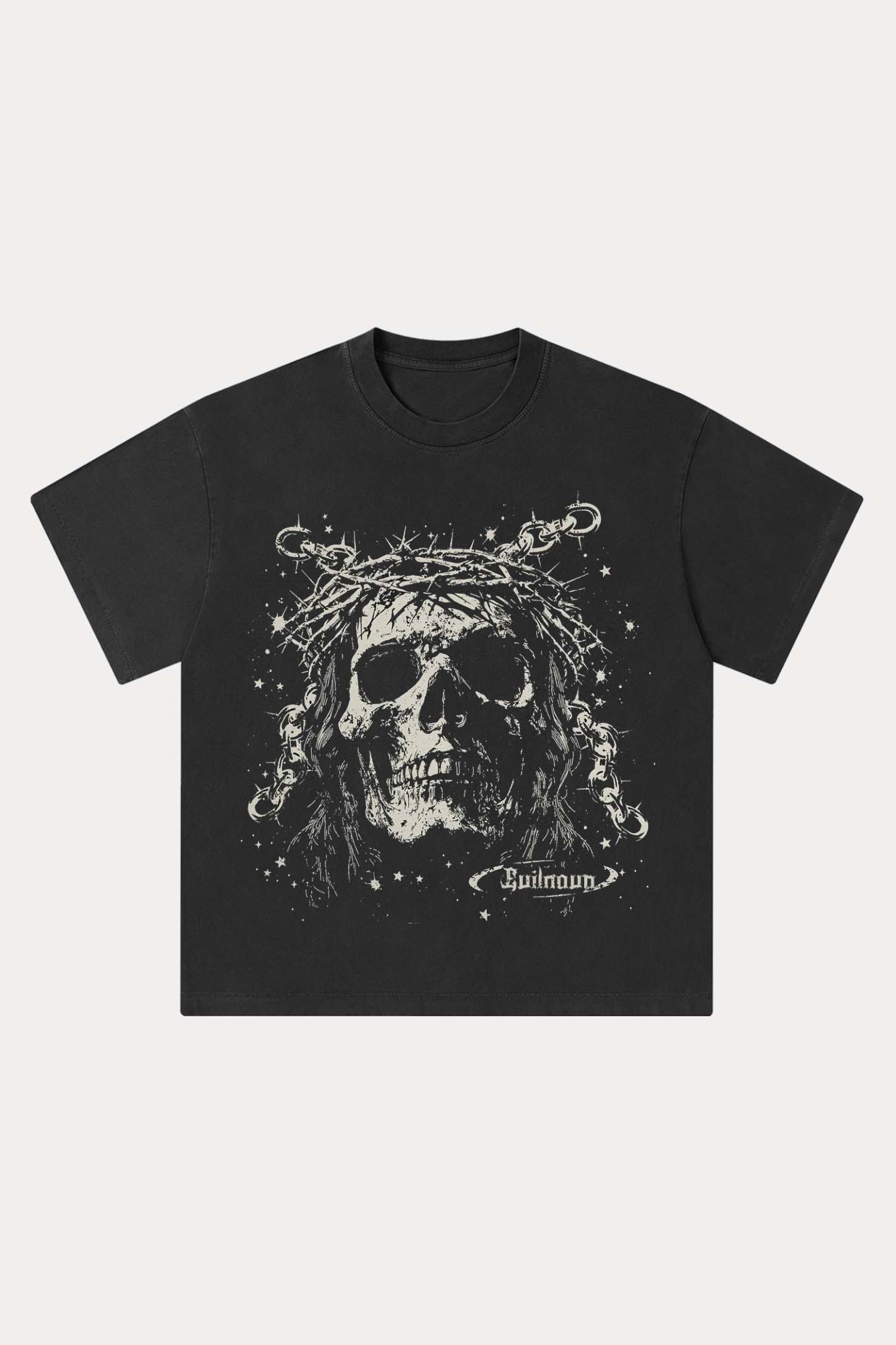 Evilnova Thorn Crown Washed Streetwear T-Shirt-Evilnova