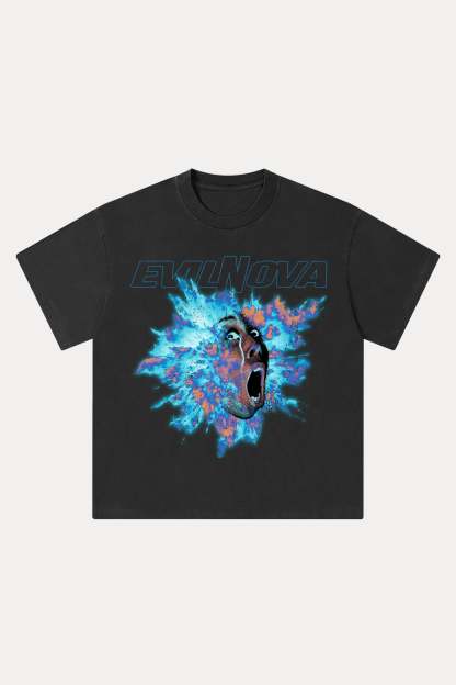 Evilnova Blast Washed Streetwear T-Shirt-Evilnova