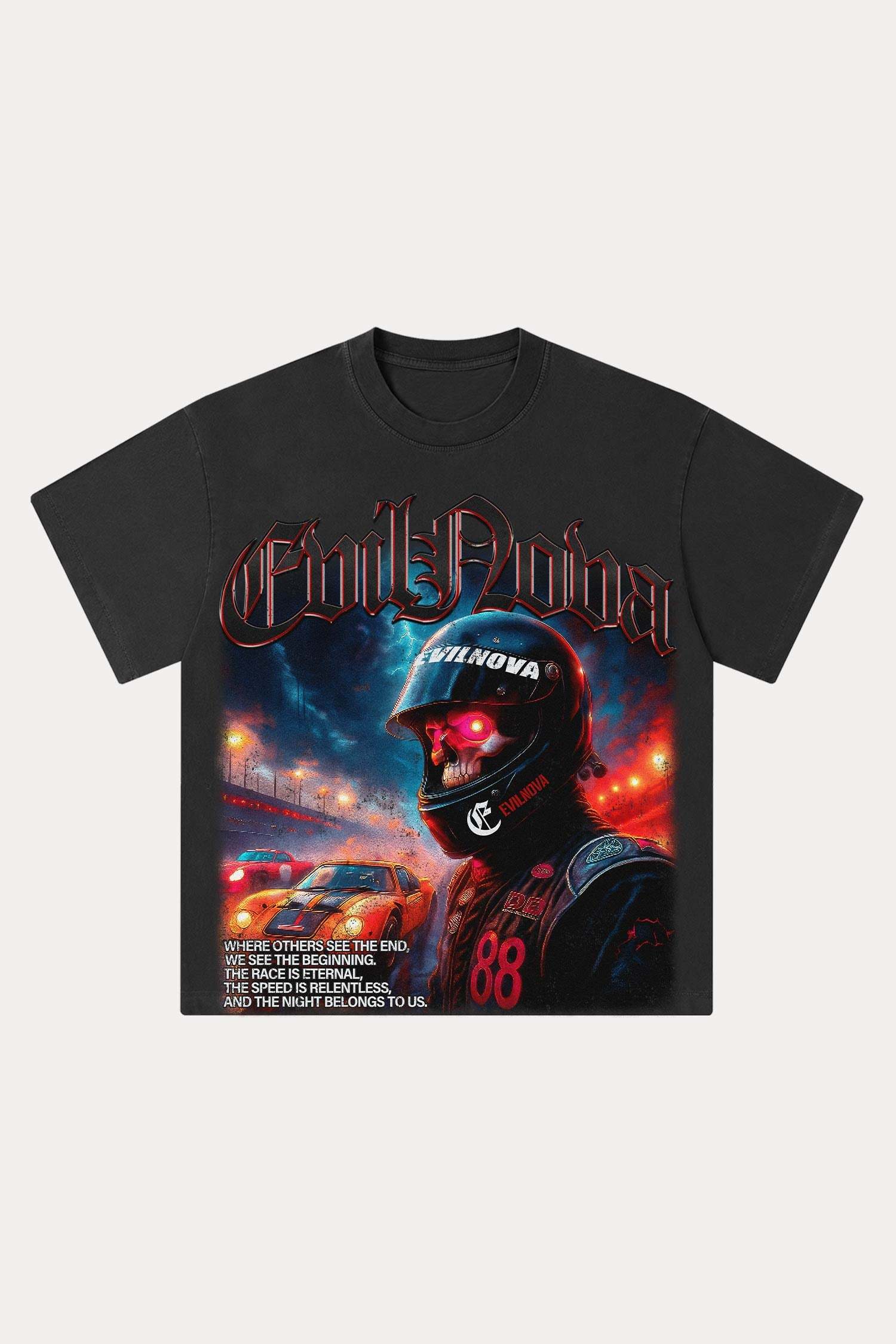 Evilnova The Race Is Eternal Washed Streetwear T-Shirt-Evilnova