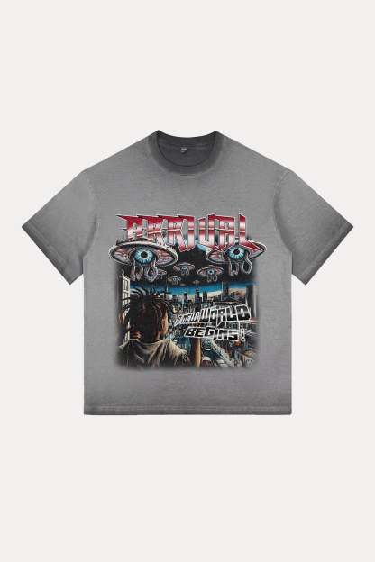 Evilnova Arrival Gradient Washed T-Shirt-Evilnova