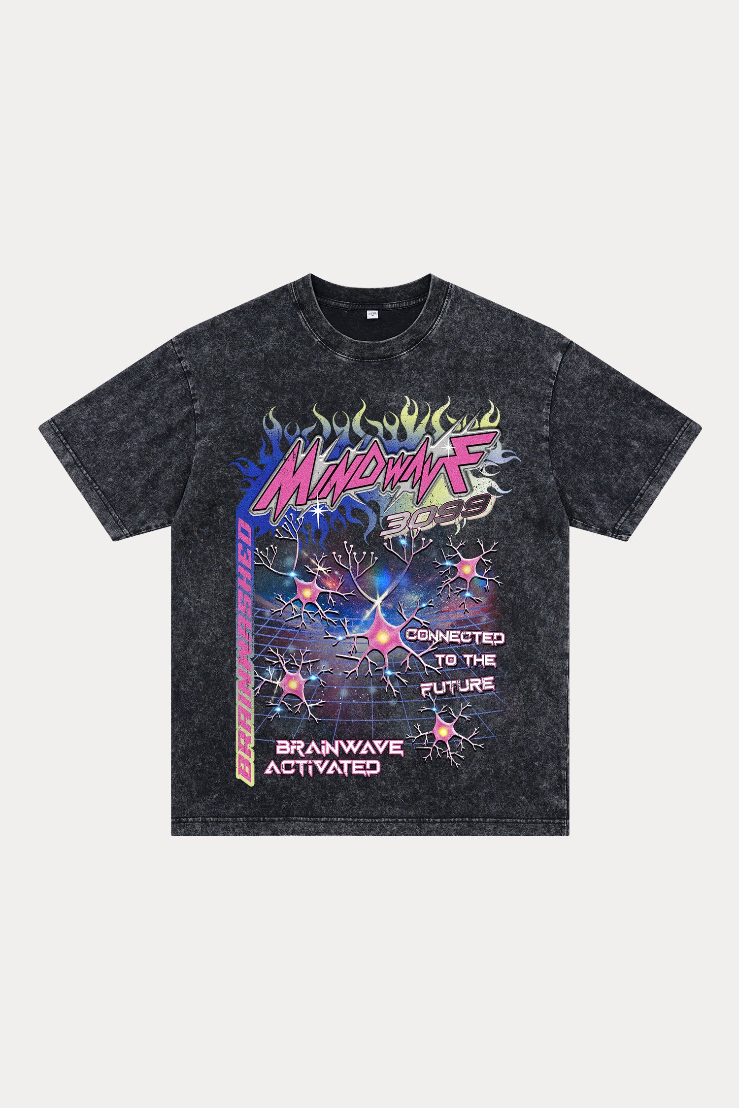 Evilnova Mindwave Washed Streetwear T-Shirt-Evilnova