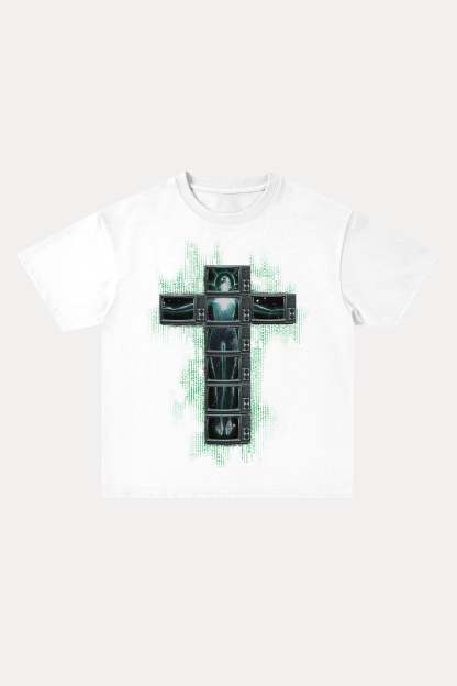 Evilnova Future Cross Cotton Oversize T-Shirt-Evilnova