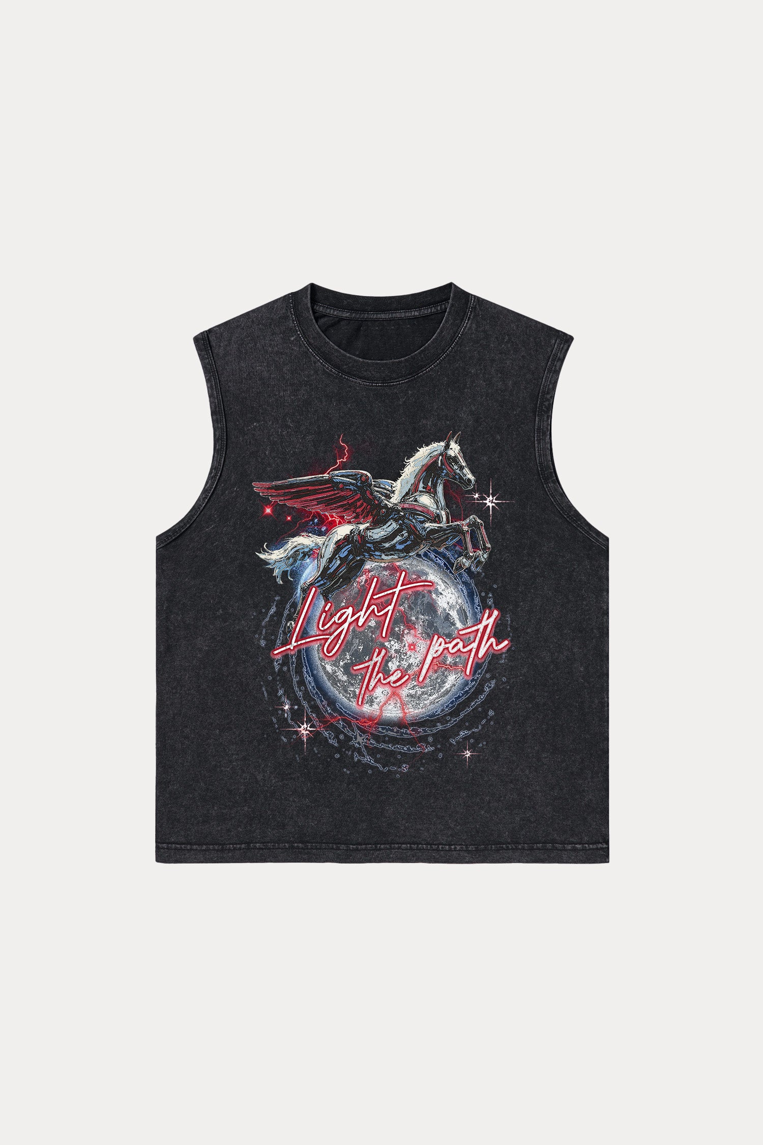 Evilnova Light the path Washed Tank Top-Evilnova