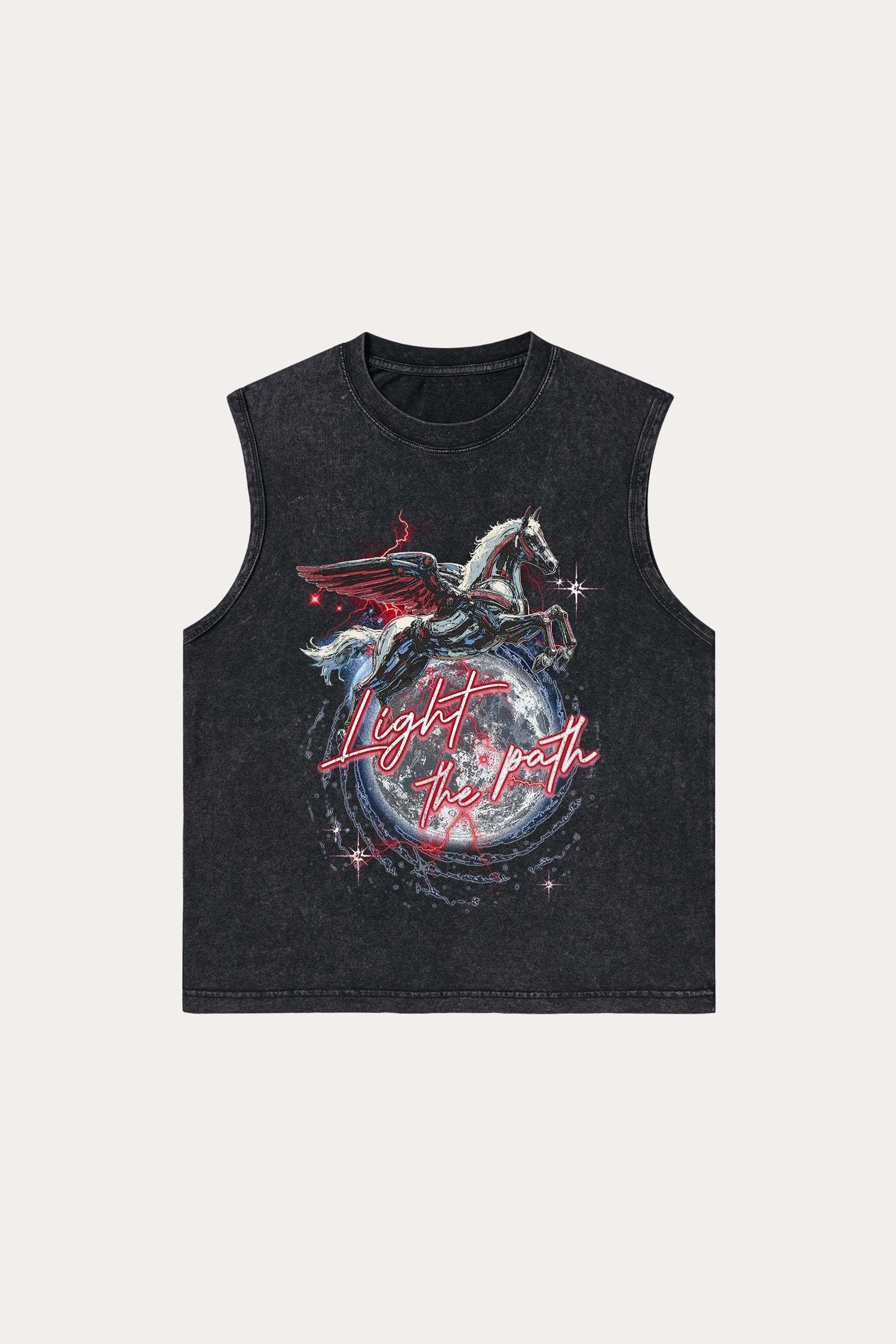 Evilnova Light the path Washed Tank Top-Evilnova