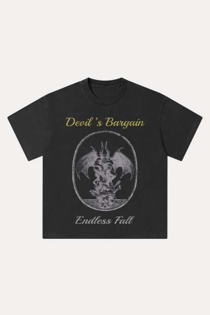 Evilnova Devil's Bargain Washed Streetwear T-Shirt-Evilnova