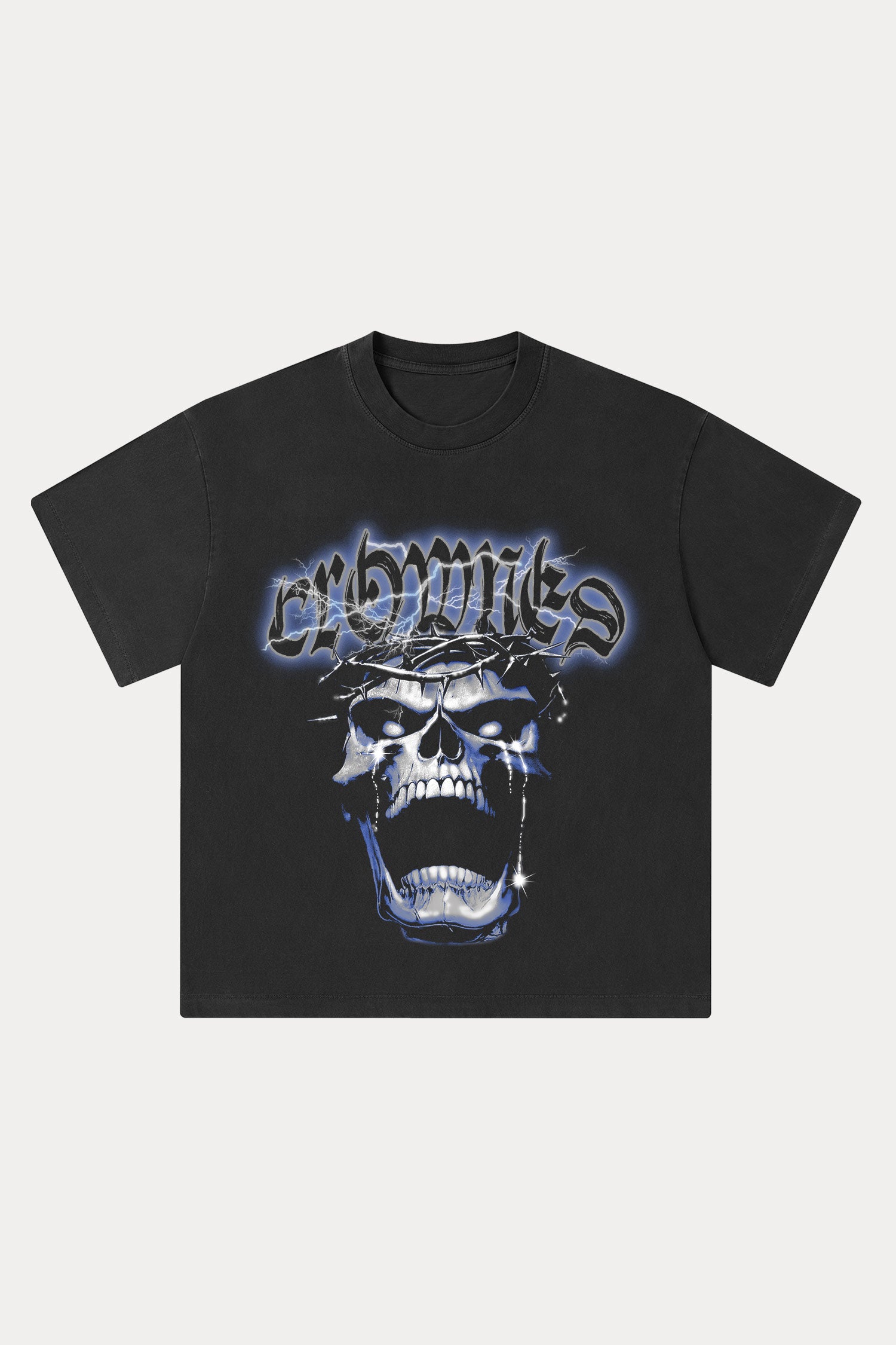 Evilnova Crowned Washed Streetwear T-Shirt-Evilnova