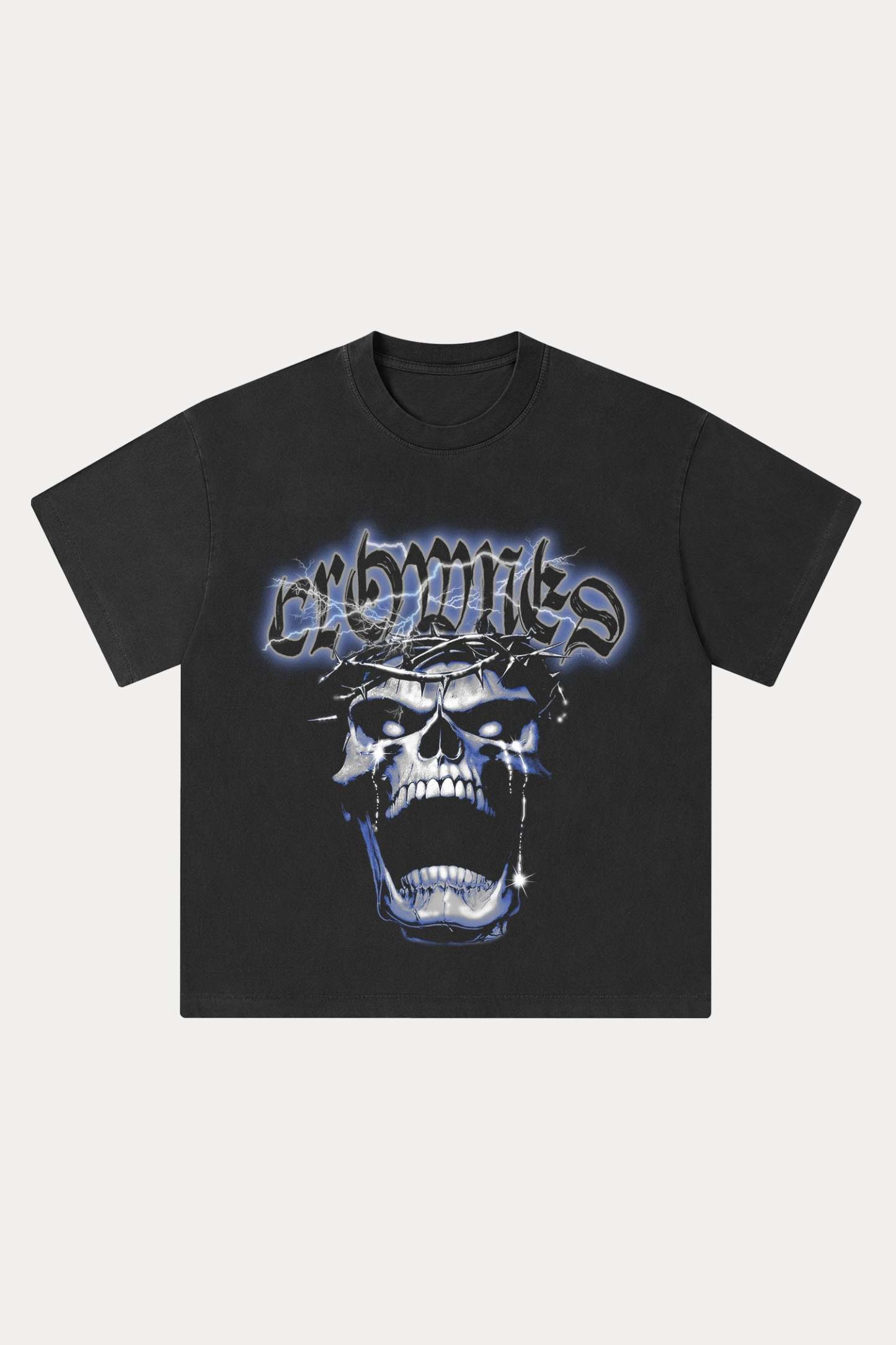 Evilnova Crowned Washed Streetwear T-Shirt-Evilnova