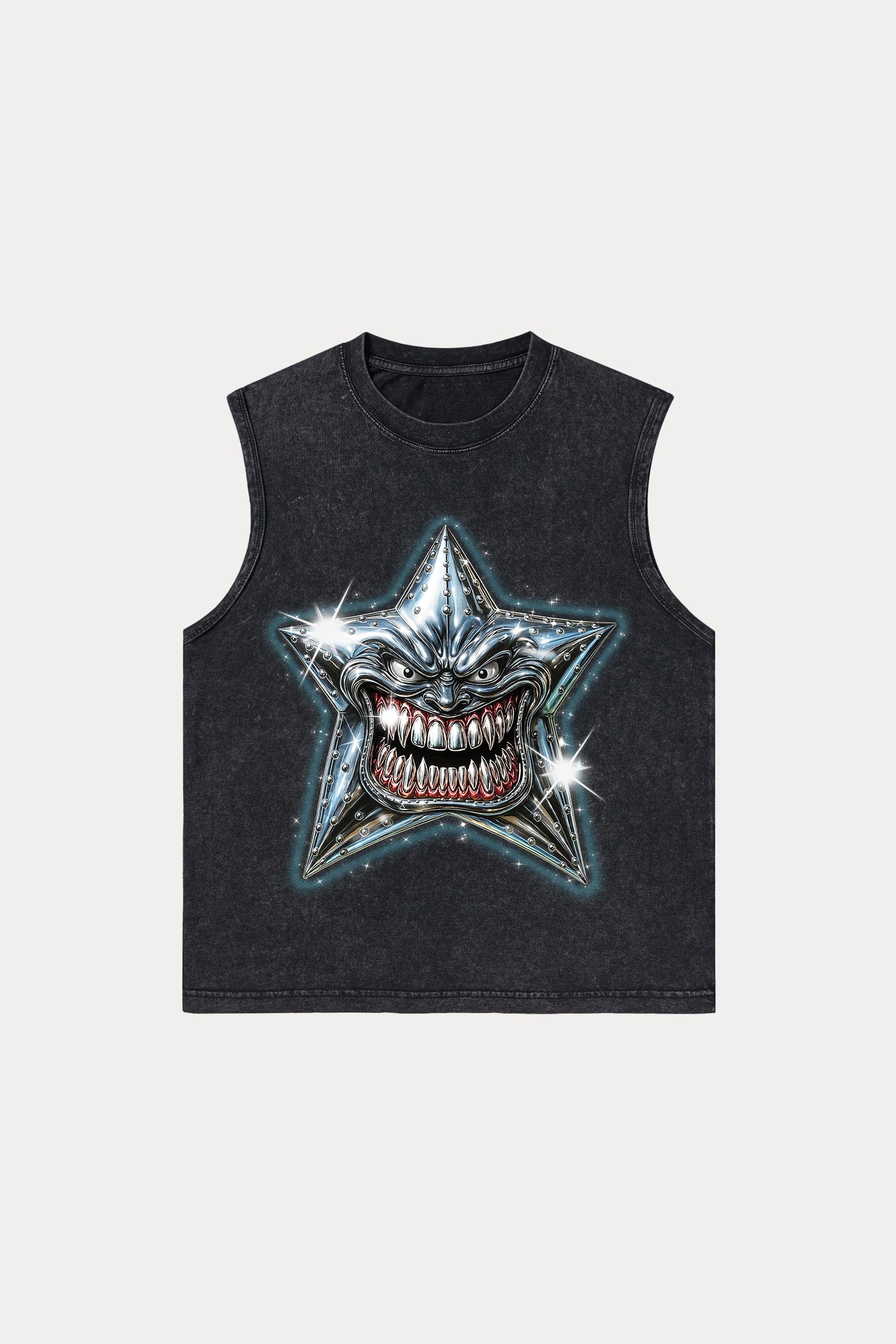 Evilnova Madness Star Washed Tank Top-Evilnova
