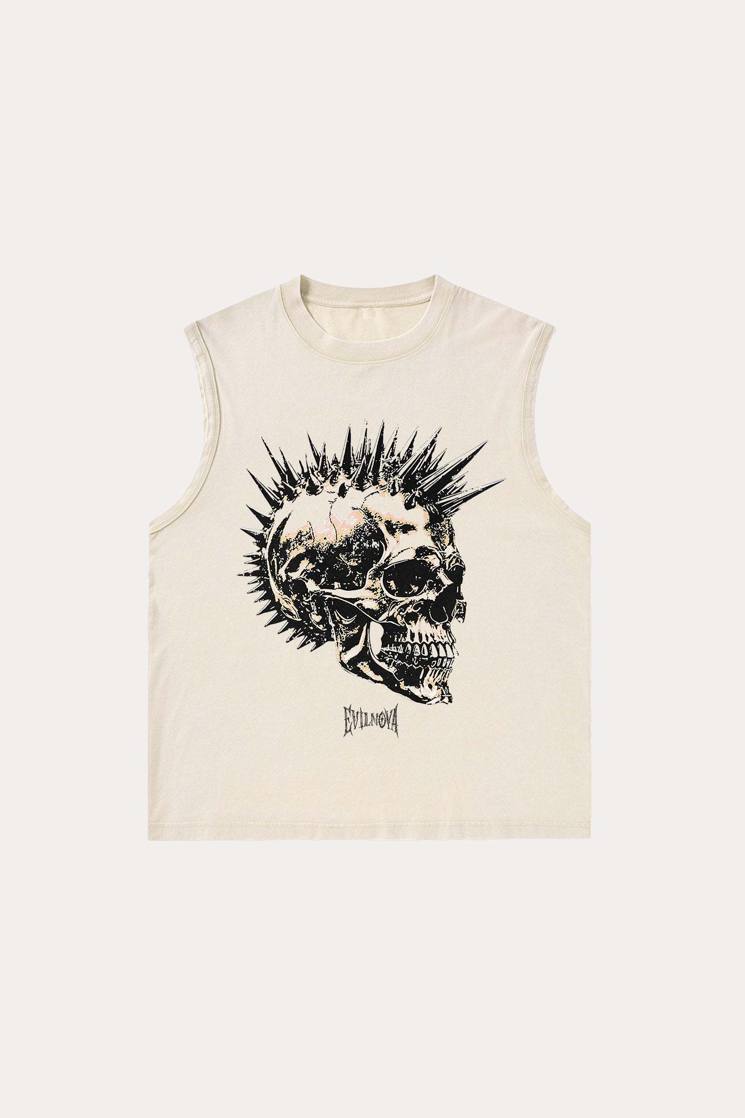 Evilnova Skull Washed Tank Top-Evilnova