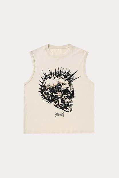 Evilnova Skull Washed Tank Top-Evilnova