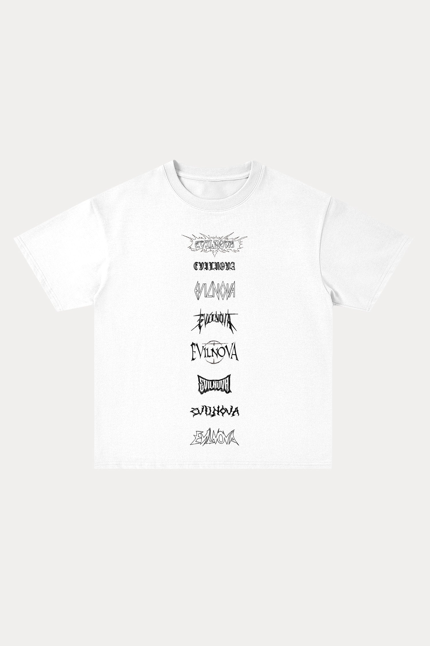 Evilnova Multi  Logo Cotton Oversize T-Shirt-Evilnova