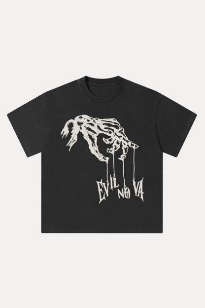 Evilnova Manipulation Washed Streetwear T-Shirt-Evilnova